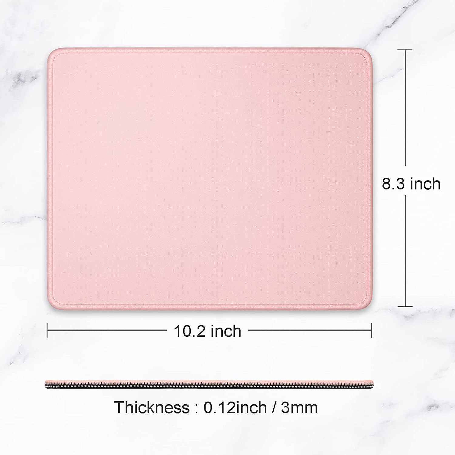 Mouse Pad, Premium-Textured Square Mousepad 10.2 x 8.3 Inch, Stitched Edge Anti-Slip Waterproof Rubber Mouse Mat, Pretty Cute Mouse Pad for Office