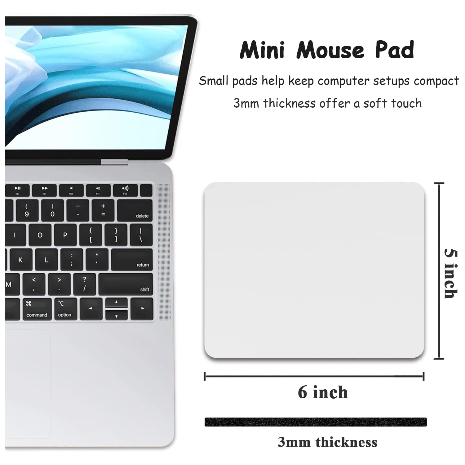 Mouse Pad, Small Mouse Pad 5 x 6 Inch with Non-Slip Rubber Base, Waterproof Mouse Mat, Mini Mouse Pad for Women Kids Men Wireless Mouse Laptops