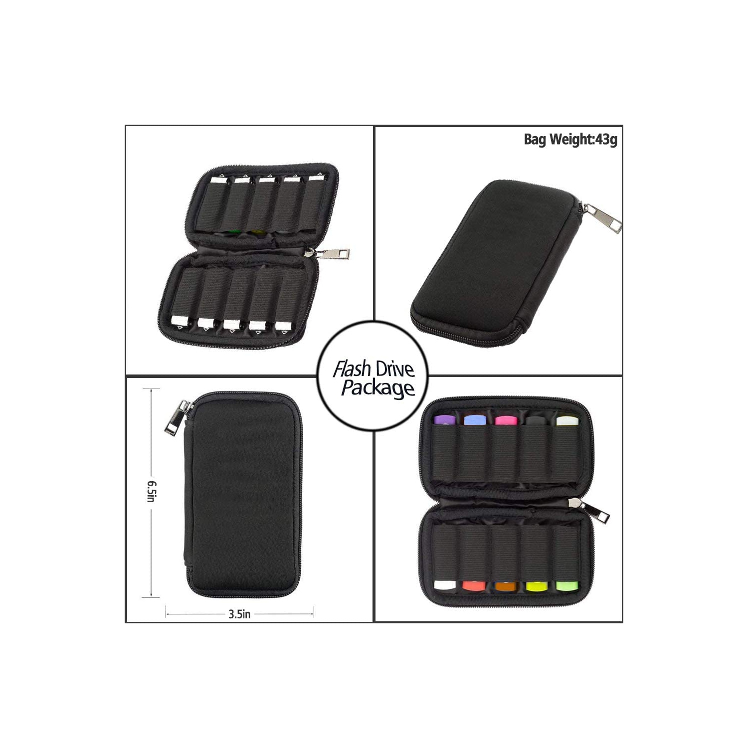 Étui pour clé USB Étui de rangement USB Porte-clés USB Sac de rangement pour clé USB Accessoires électroniques Organisateur pour clé USB, étui USB,