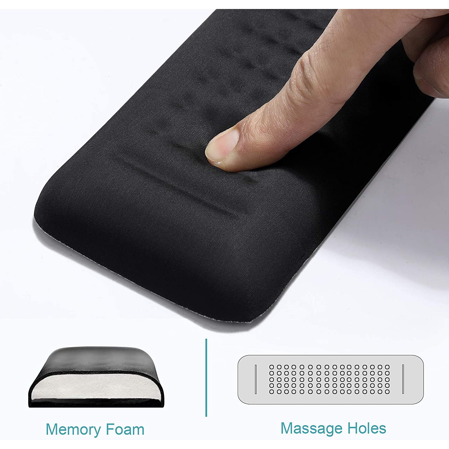 Wide Keyboard Wrist Rest Soft-Sink, Large Ergonomic Computer Wrist Support Laptop Wrist Pad for Keyboard, Memory Foam, Breathable, Sweat-Absorbent,