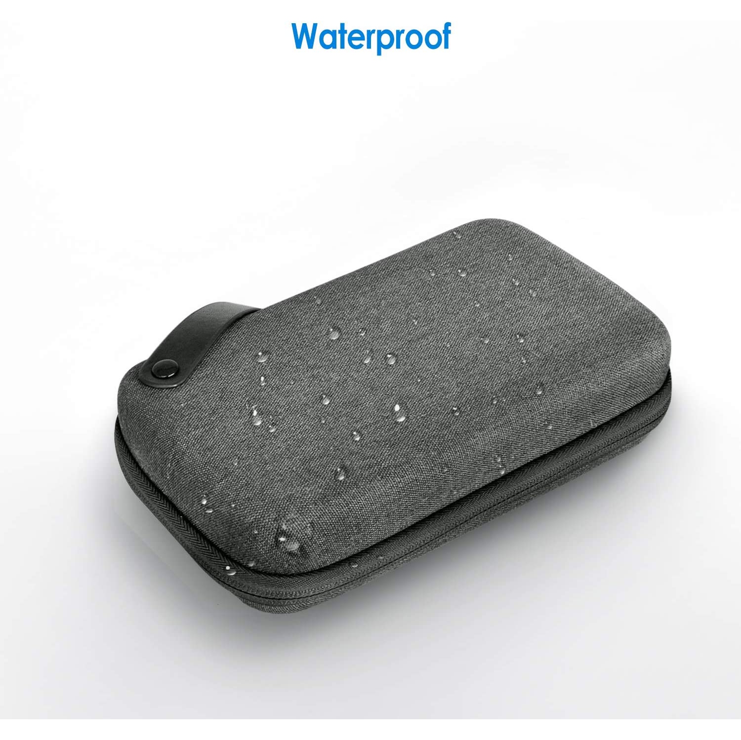 Electronics Accessories Organizer Hard Carrying Case with Double Zipper and Carrying Strap, Portable Travel Gadget Bag for Cables, SD Card, Charger,