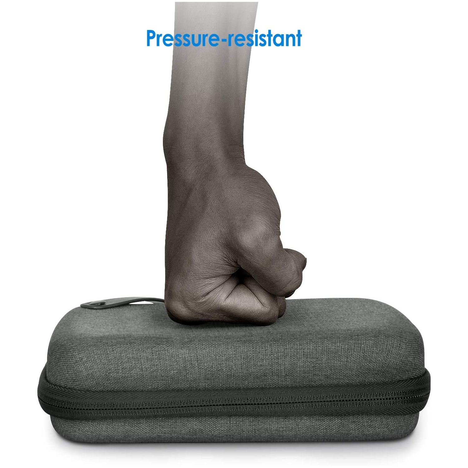 Electronics Accessories Organizer Hard Carrying Case with Double Zipper and Carrying Strap, Portable Travel Gadget Bag for Cables, SD Card, Charger,