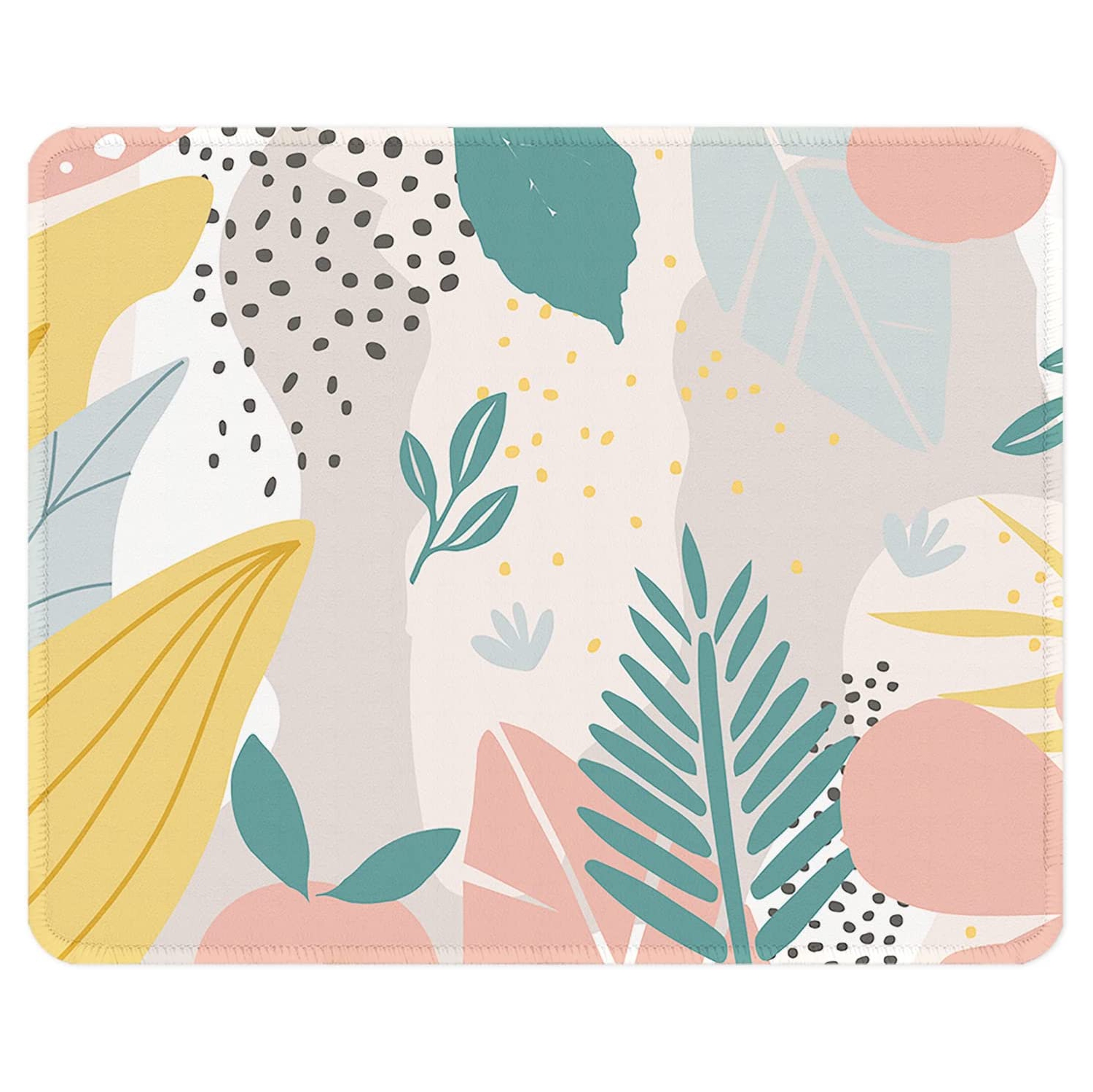 Mouse Pad with Non-Slip Rubber Base, Stitched Edge, Premium-Textured, Waterproof Gaming Mouse Pad for Wireless Mouse, Computers, Laptop, Office, 10.2×8.3 in, Colorful Lea