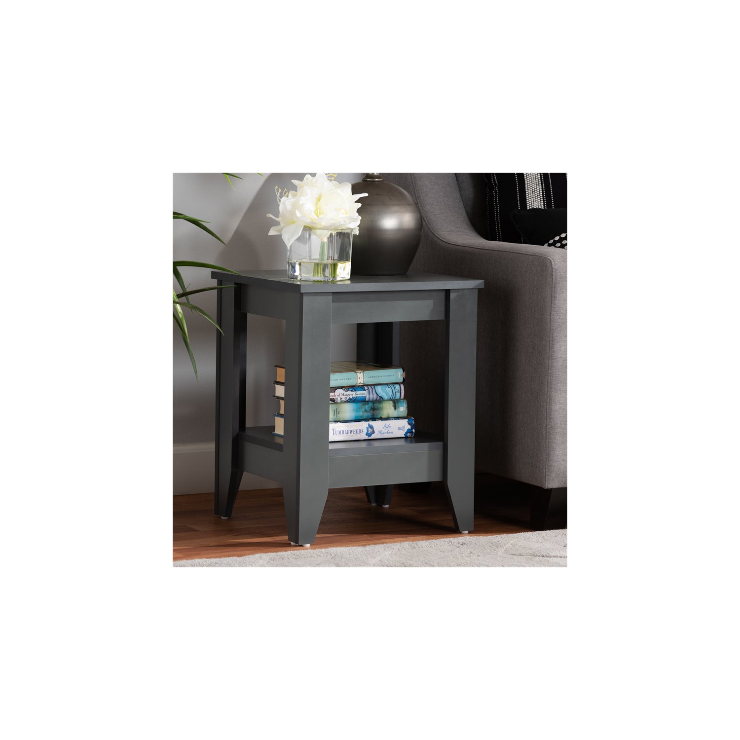 Baxton Studio – Table de bout de salon en bois au fini gris Audra