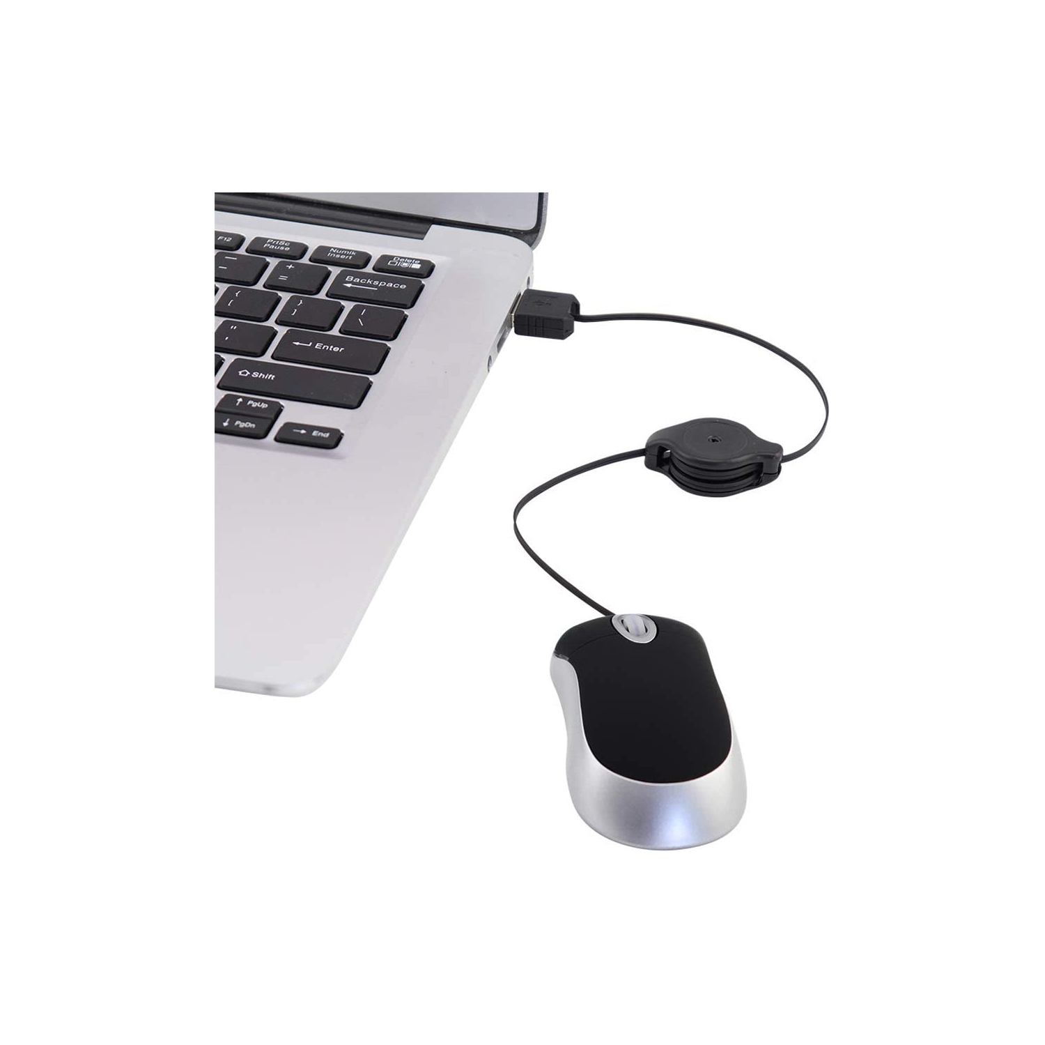 Mini USB Wired Mouse,Retractable Cable Tiny Small Mouse for 3-8 Years Kids Children,1600 DPI Optical Compact Travel Mice with 2.3-Foot USB Cord for