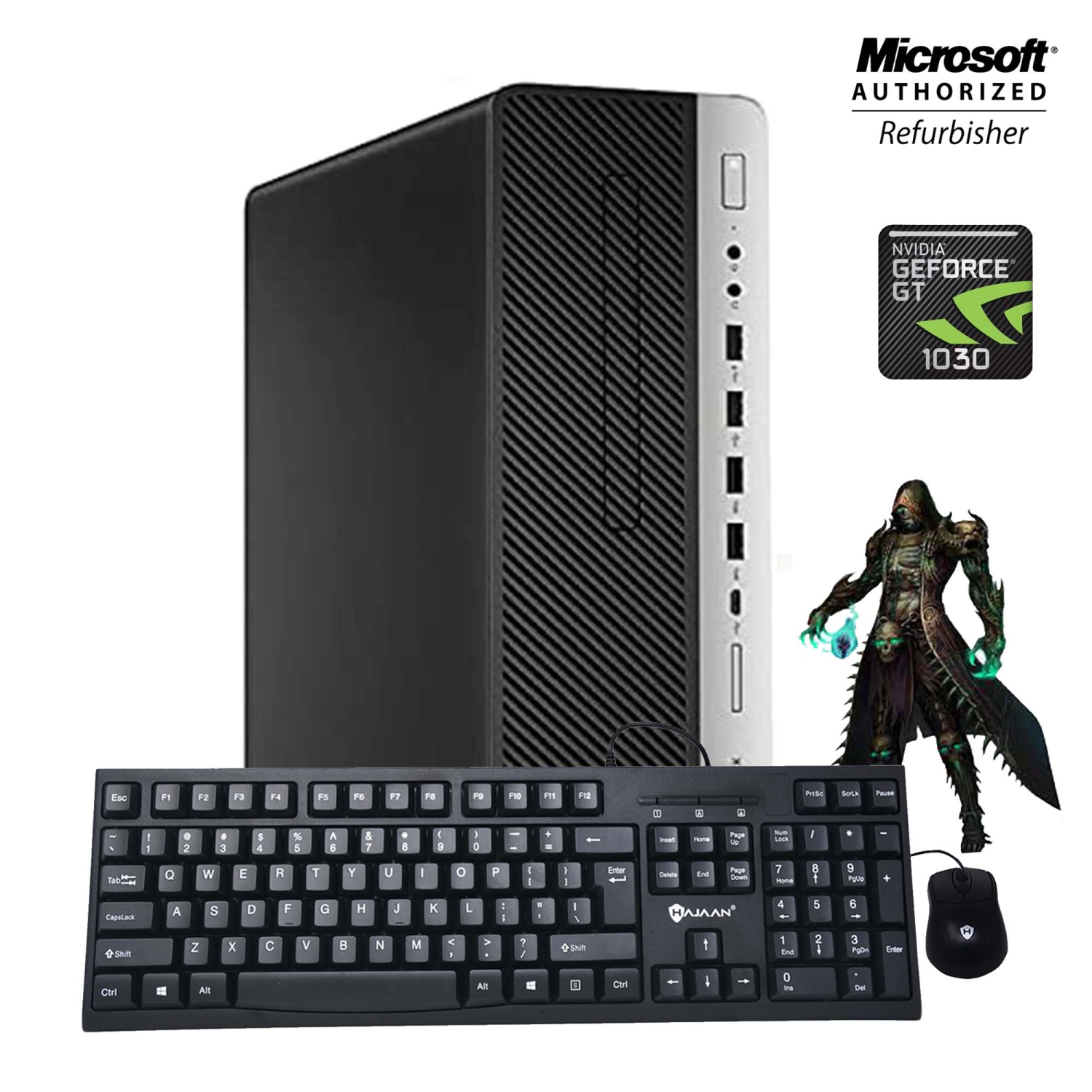 Refurbished (Good) - Gaming Desktop Computer HP 800G3 SFF Intel I5 6500 upto 3.60 Ghz 16GB DDR4 RAM New 512GB SSD NVIDIA GeForce GT1030 2GB Keyboard & Mouse Wifi Win 10 Pro