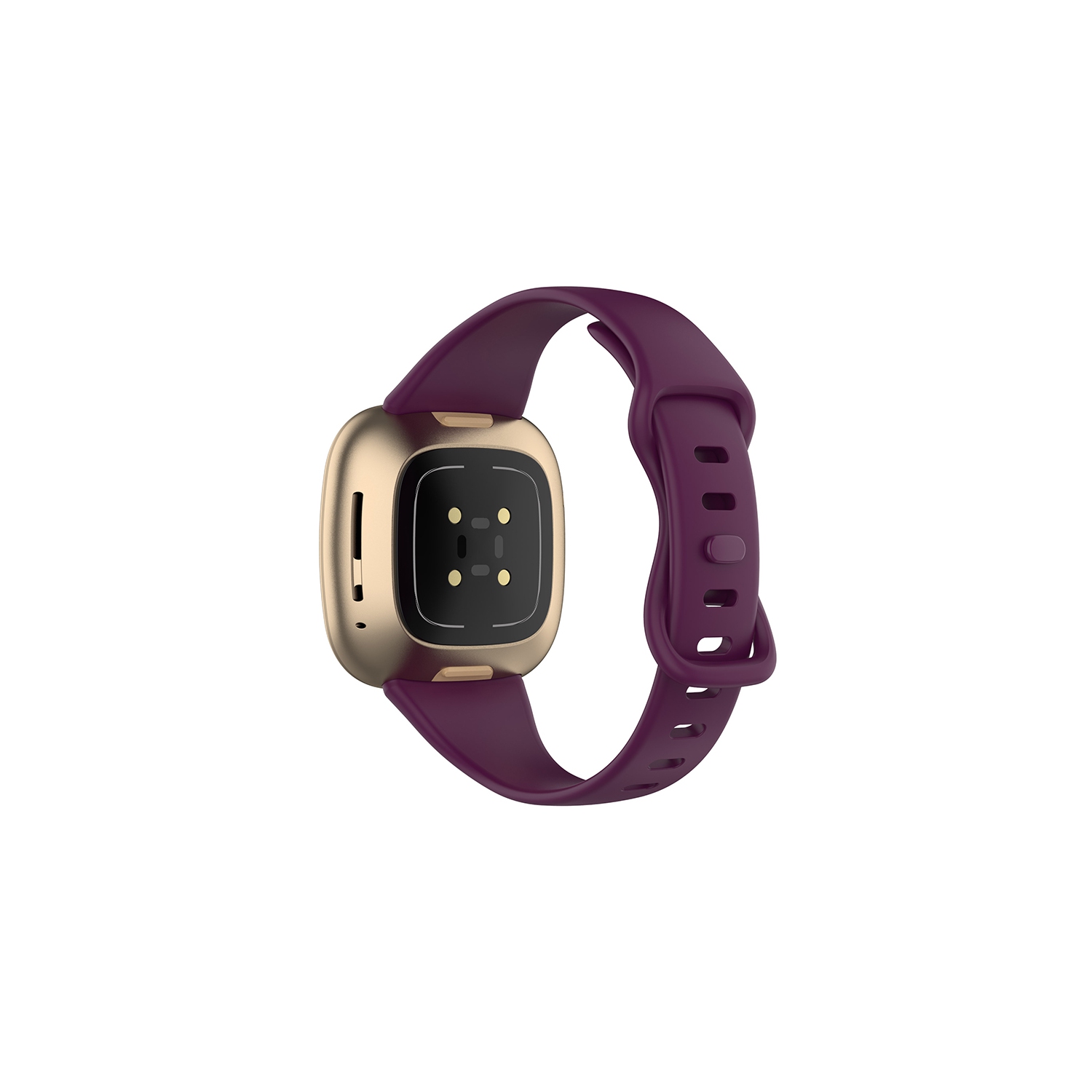 StrapsCo Bracelet en Caoutchouc de Silicone mince pour Fitbit Sense - Moyenne-Longue - Violet