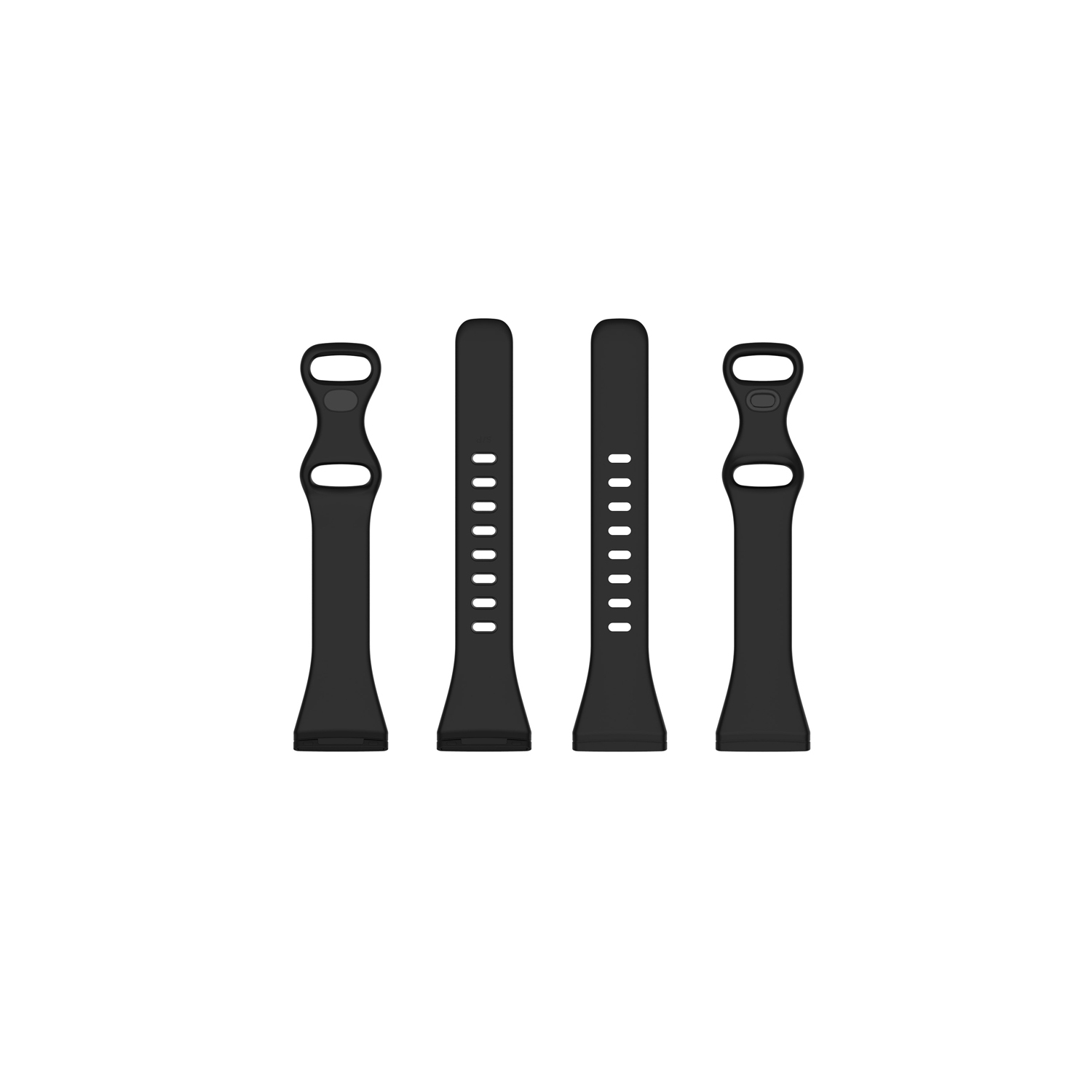 StrapsCo Bracelet en Caoutchouc de Silicone mince pour Fitbit Sense - Court-Moyen - Noir