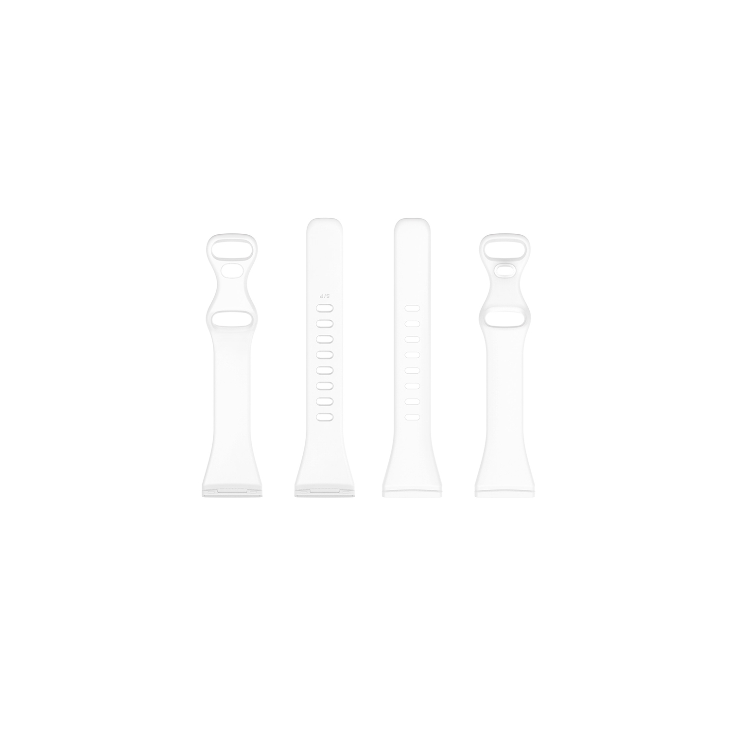 StrapsCo Bracelet en Caoutchouc de Silicone mince pour Fitbit Sense - Court-Moyen - Blanc