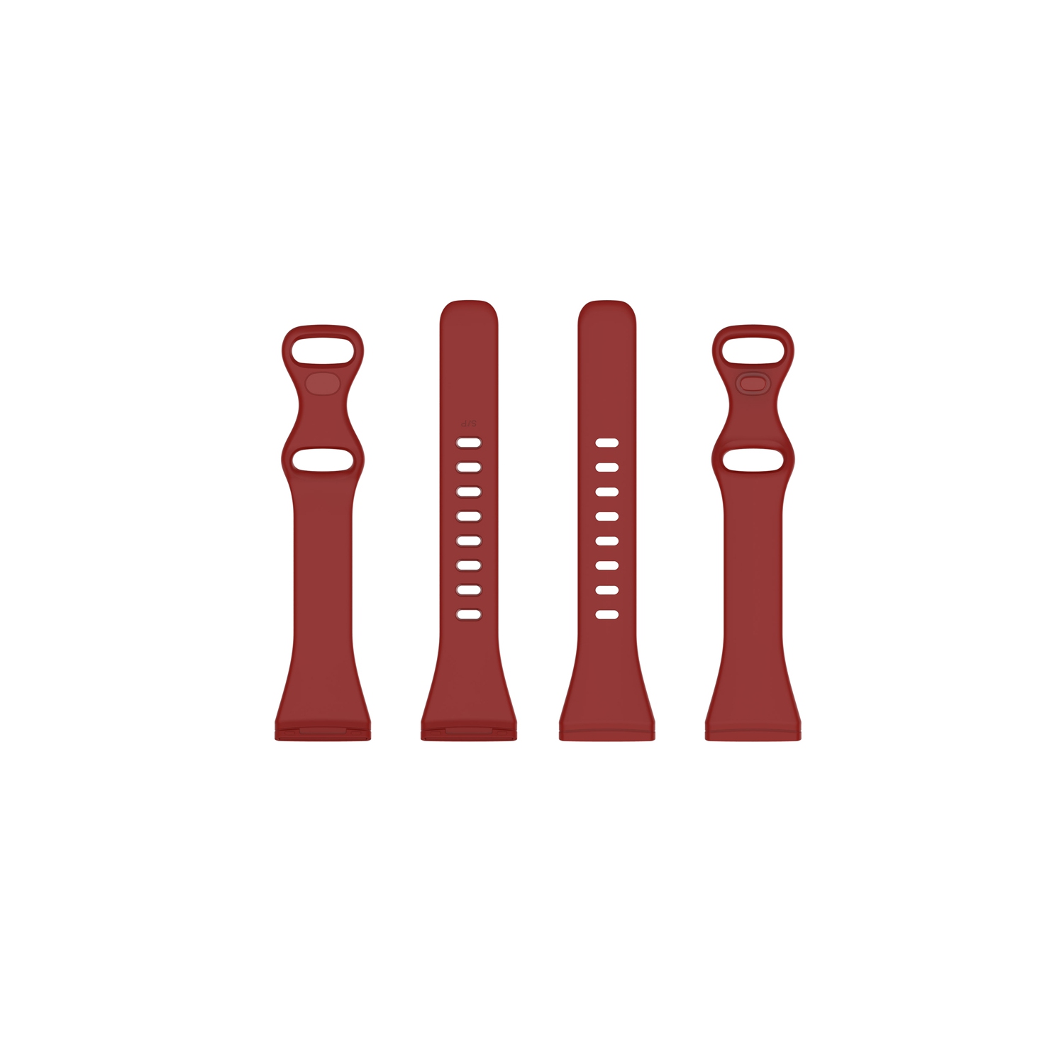 StrapsCo Slim Silicone Rubber Band Strap for Fitbit Sense - Short-Medium - Red