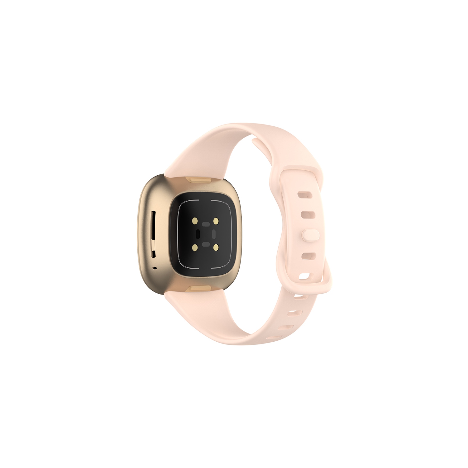 StrapsCo Bracelet en Caoutchouc de Silicone mince pour Fitbit Sense - Court-Moyen - Rose