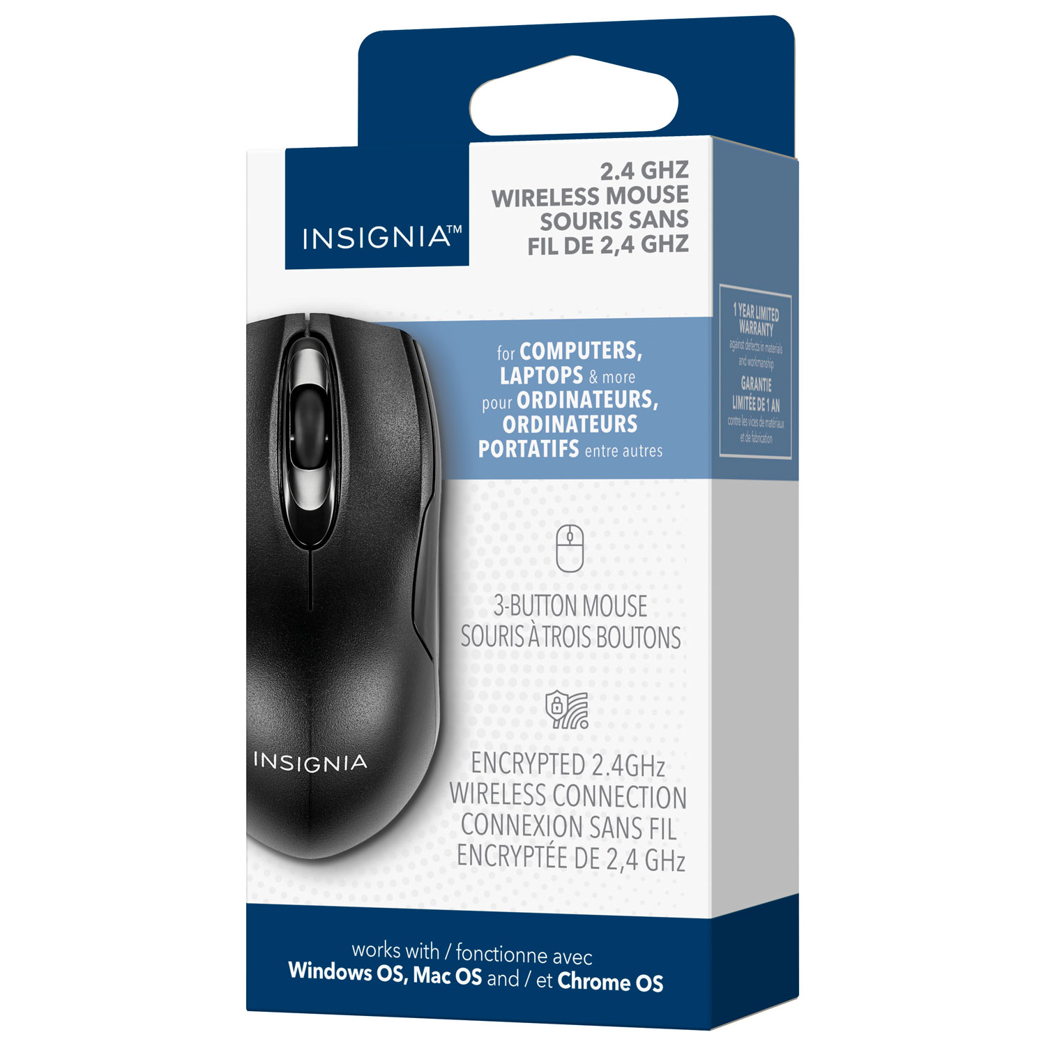 Insignia 1200DPI Wireless Optical Mouse - Black - Only at Best Buy