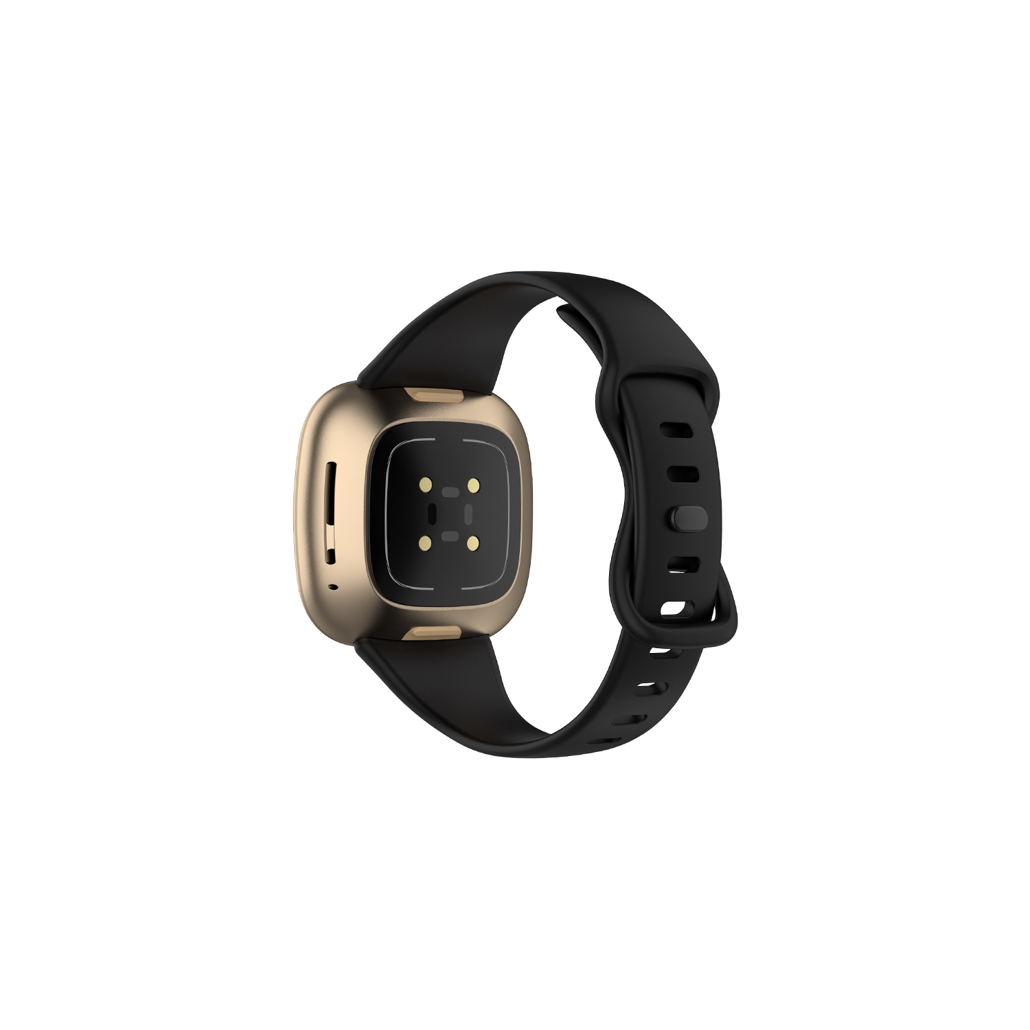 StrapsCo Slim Silicone Rubber Band Strap for Fitbit Versa 3 - Short-Medium - Black