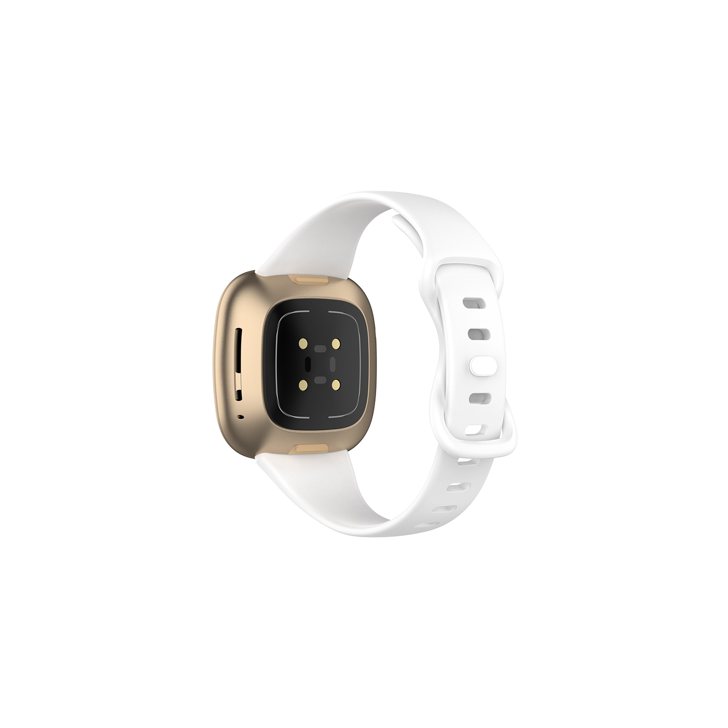 StrapsCo Slim Silicone Rubber Band Strap for Fitbit Versa 3 - Short-Medium - White