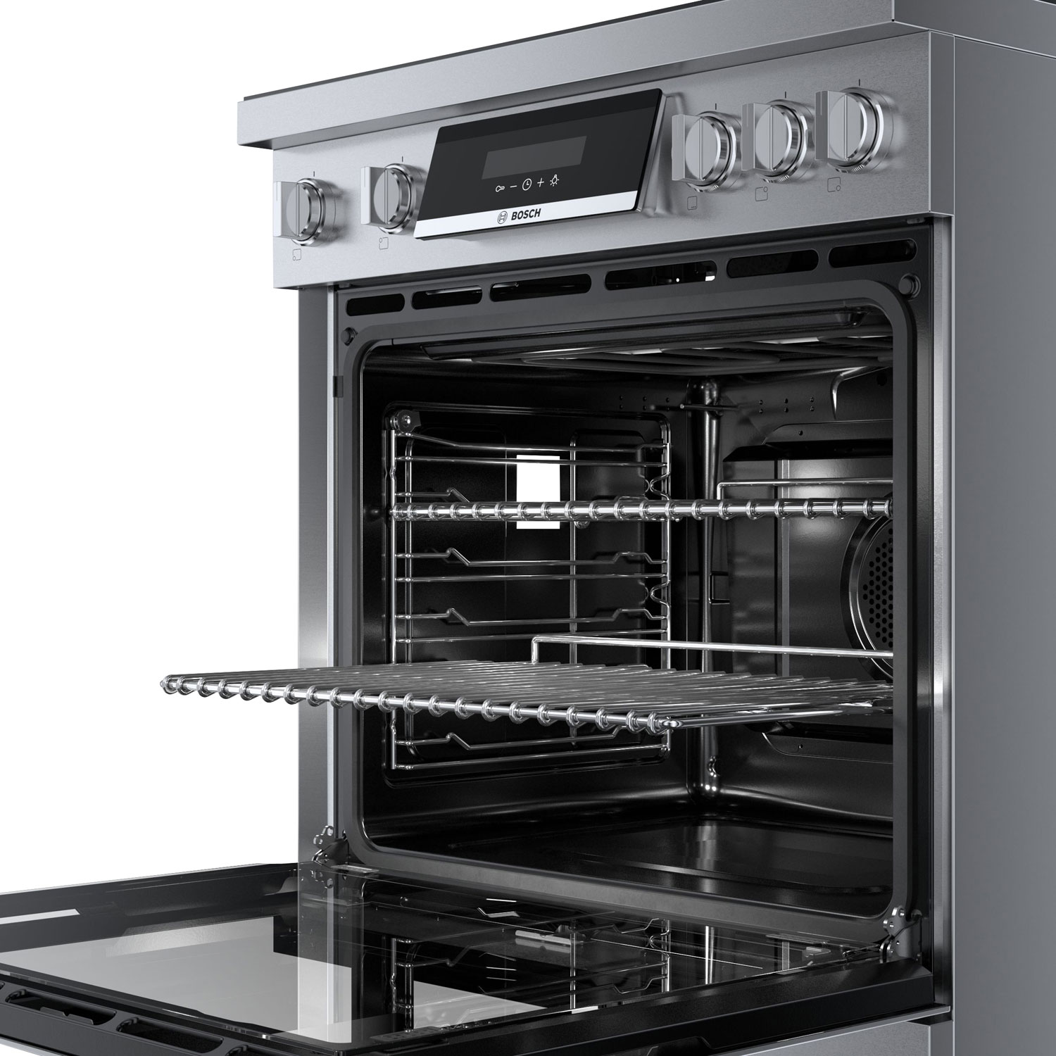 Cuisinière à induction à convection véritable 30 po série 800 po de Bosch - Inox