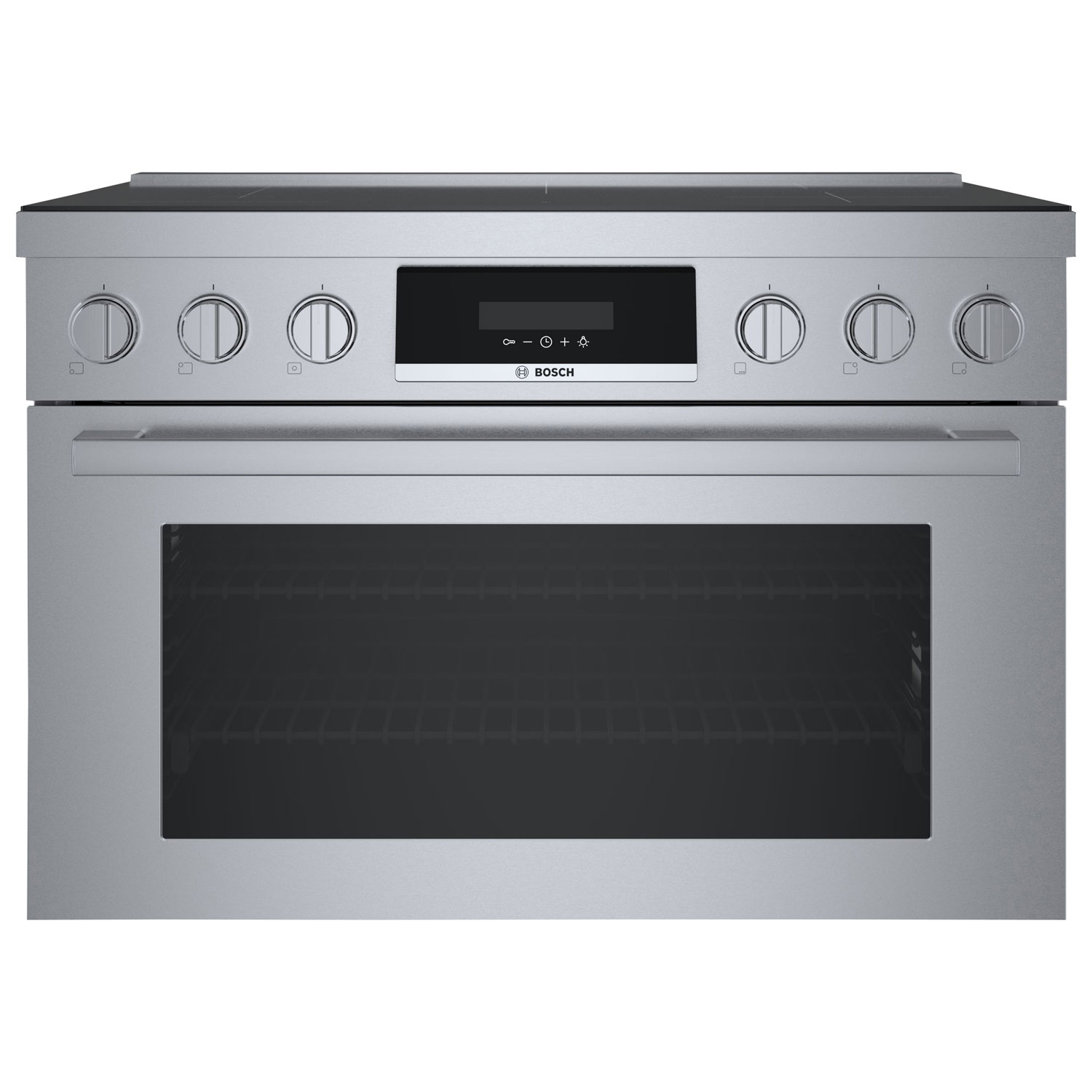 Cuisinière à induction à convection véritable 5 éléments 36 po série 800 po de Bosch - Inox
