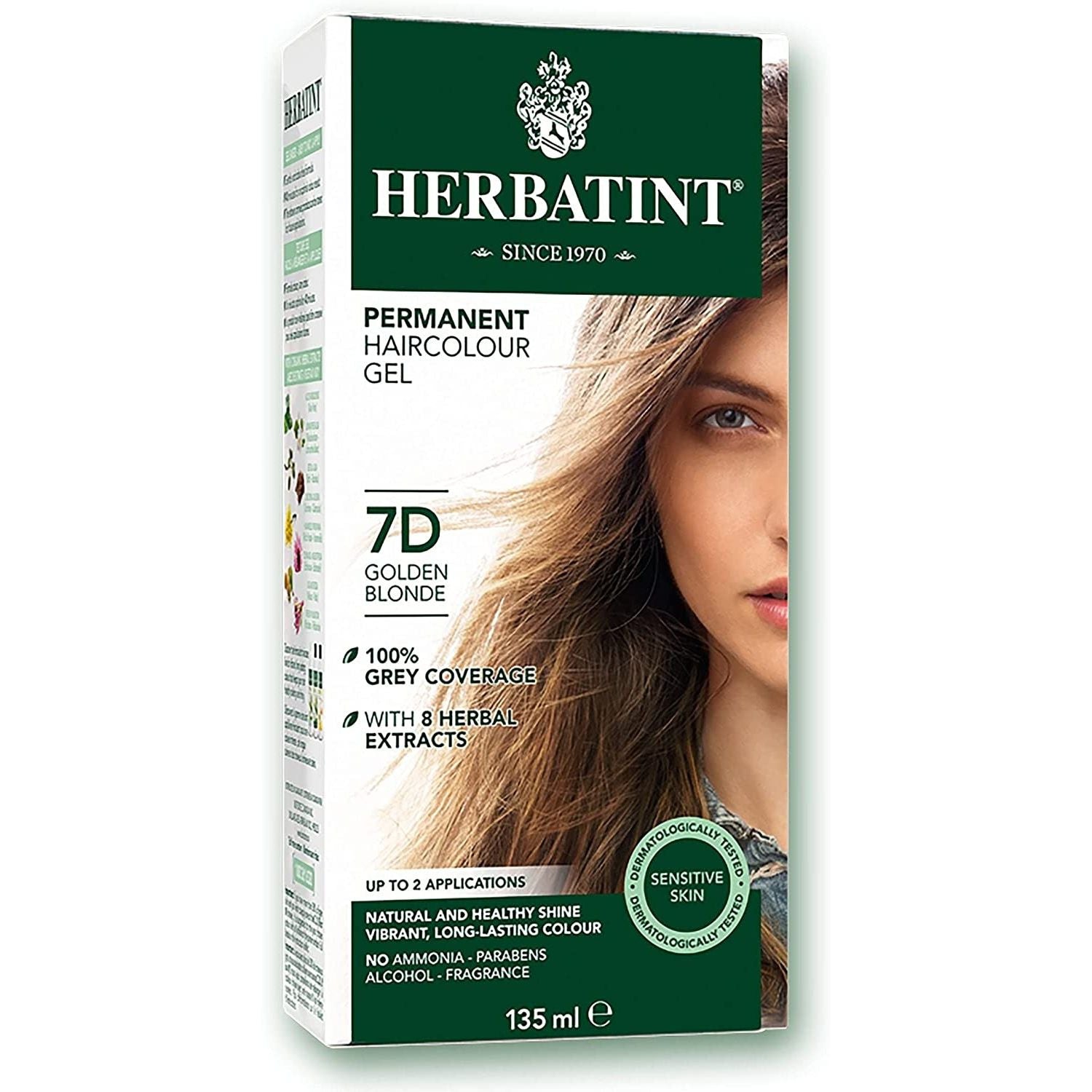 BioForce - HERBATINT- PERMANENT HAIR COLOUR, D7 GOLDEN BLONDE, 135 ML