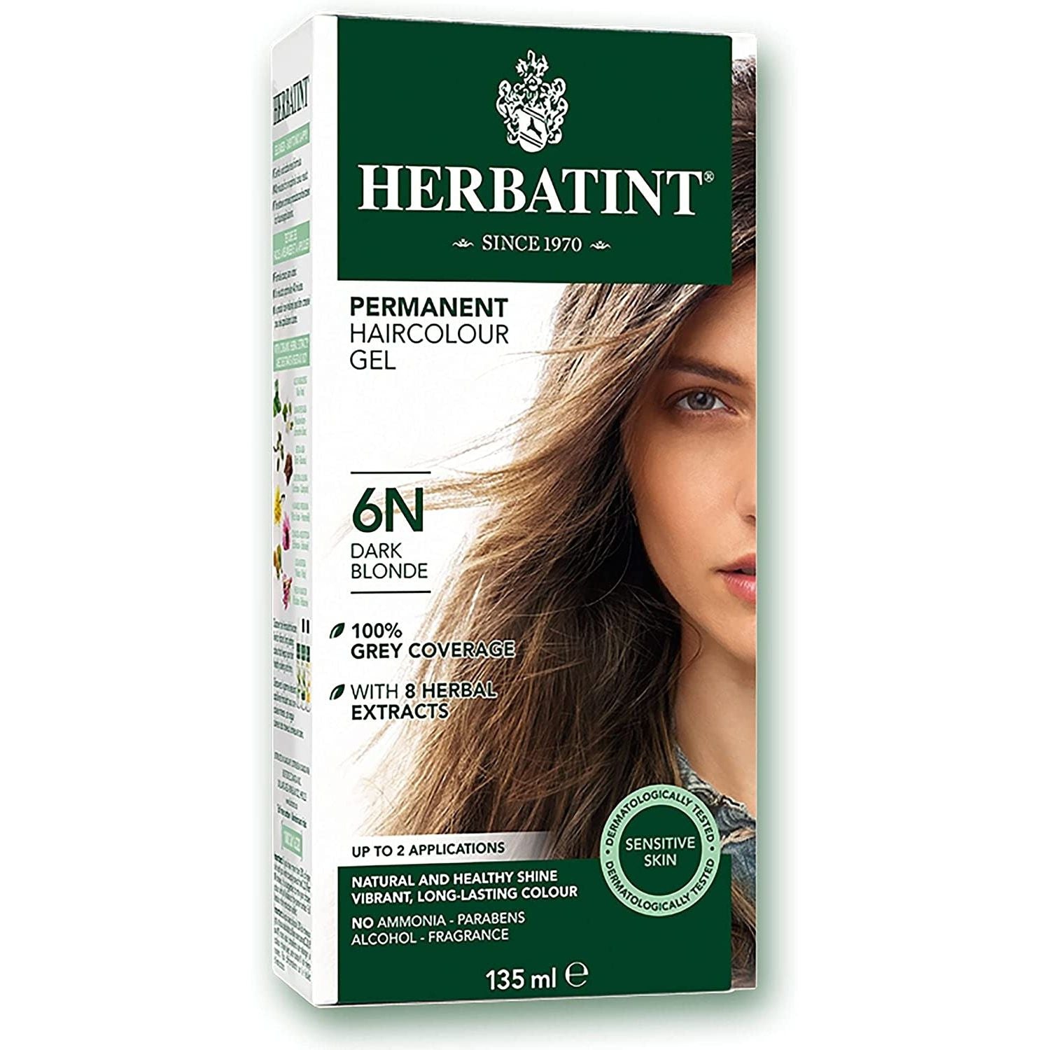 BioForce - HERBATINT- PERMANENT HAIR COLOUR, N6 DARK BLONDE, 135 ML