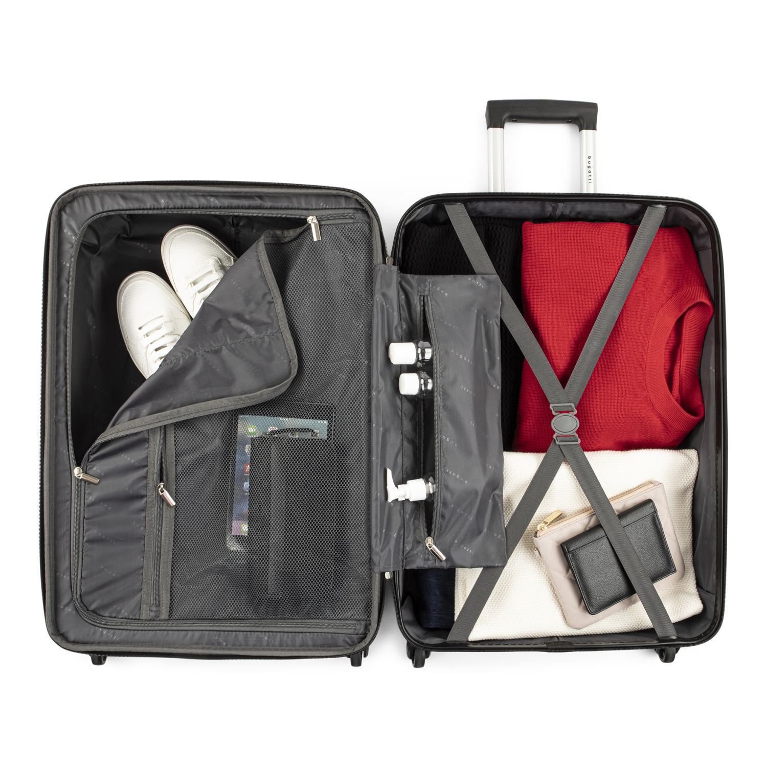 Bagage de cabine rigide extensible Mecca de Bugatti - Noir