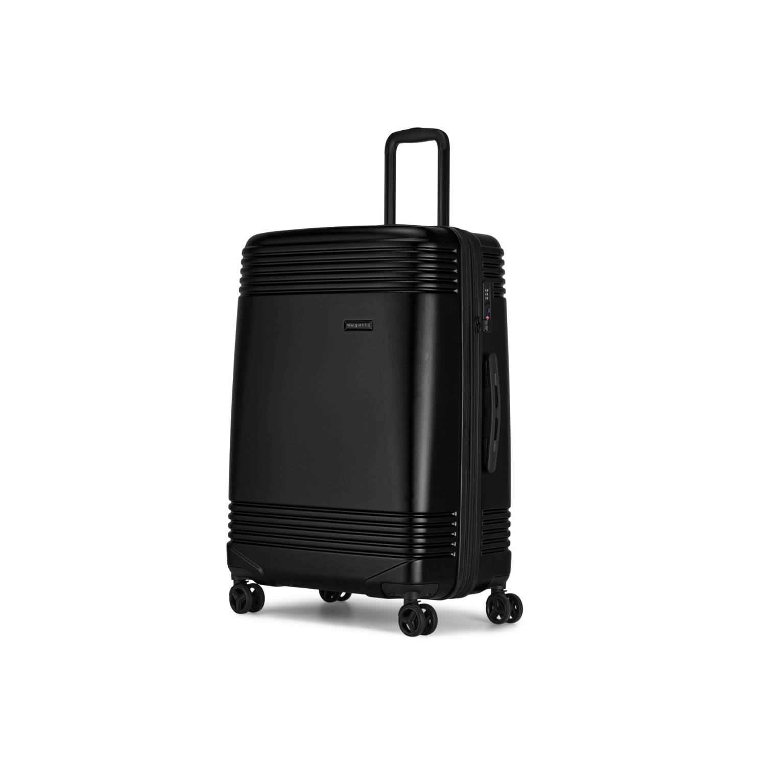 Grande valise rigide Nashville de Bugatti avec verrou approuvé par la TSA - Noir