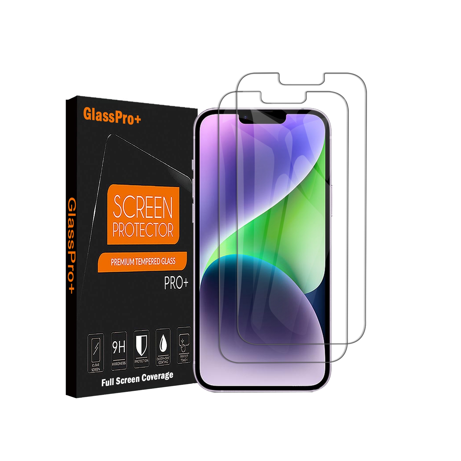 [2 PACK] Apple iPhone 14 Plus / 14 Pro Max / 13 Pro Max / 12 Pro Max Screen Protector 9H Hardness Tempered Glass Screen Protector LCD Flim Guard -