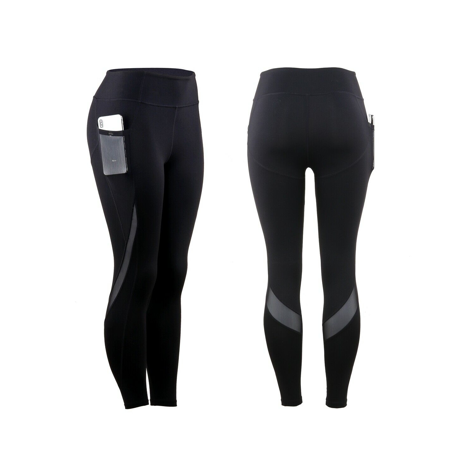 Ladies High Waist Gym Workout Pants With Pocket (Plain Air Force