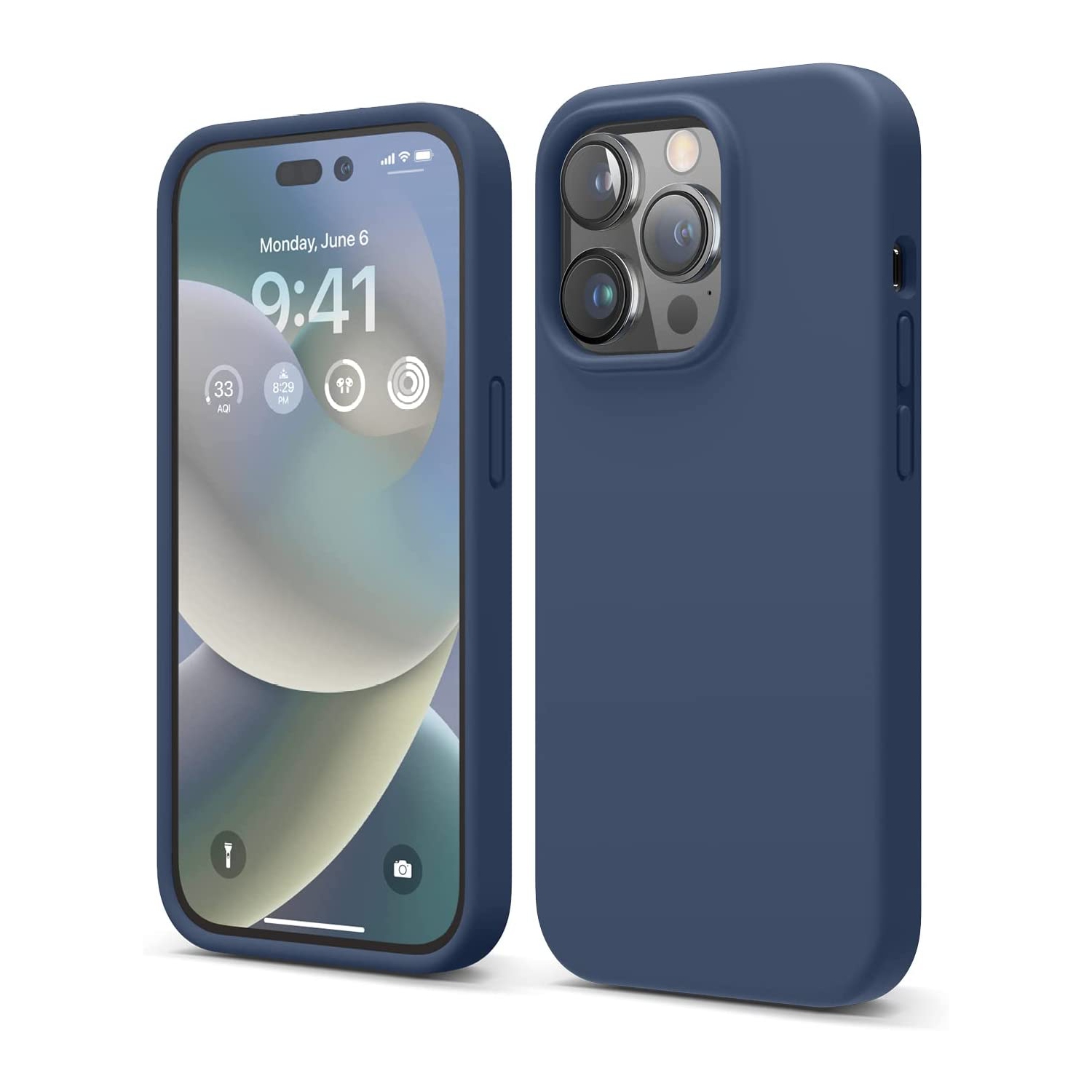 elago Compatible with iPhone 14 Pro Max Case, Liquid Silicone Case, Full Body Protective Cover, Shockproof, Slim Phone Case, Anti-Scratch Soft Microfiber Lining, 6.7" (Jean Indigo)