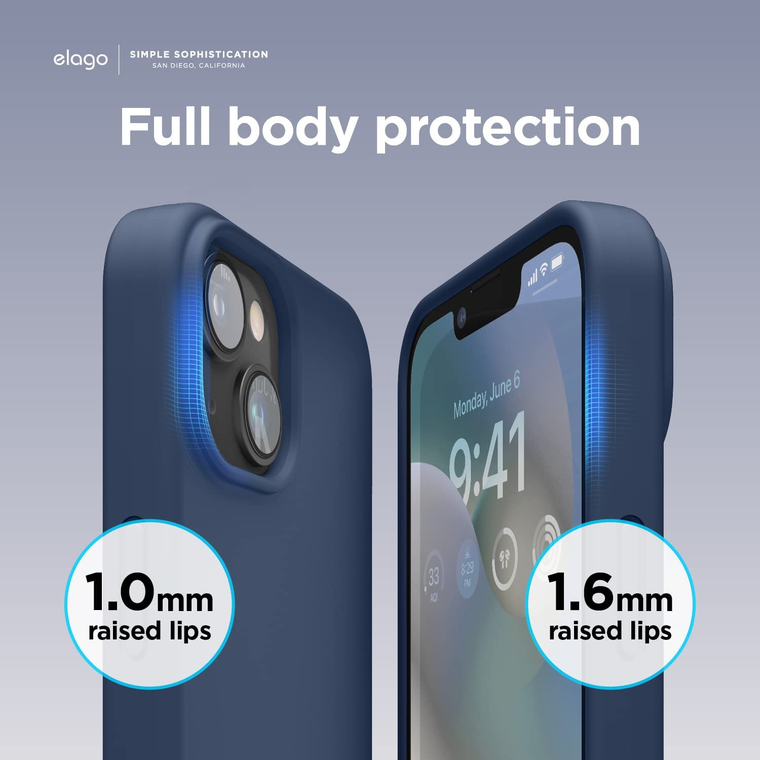 elago Compatible with iPhone 14 Case, Liquid Silicone Case, Full Body Protective Cover, Shockproof, Slim Phone Case, Anti-Scratch Soft Microfiber