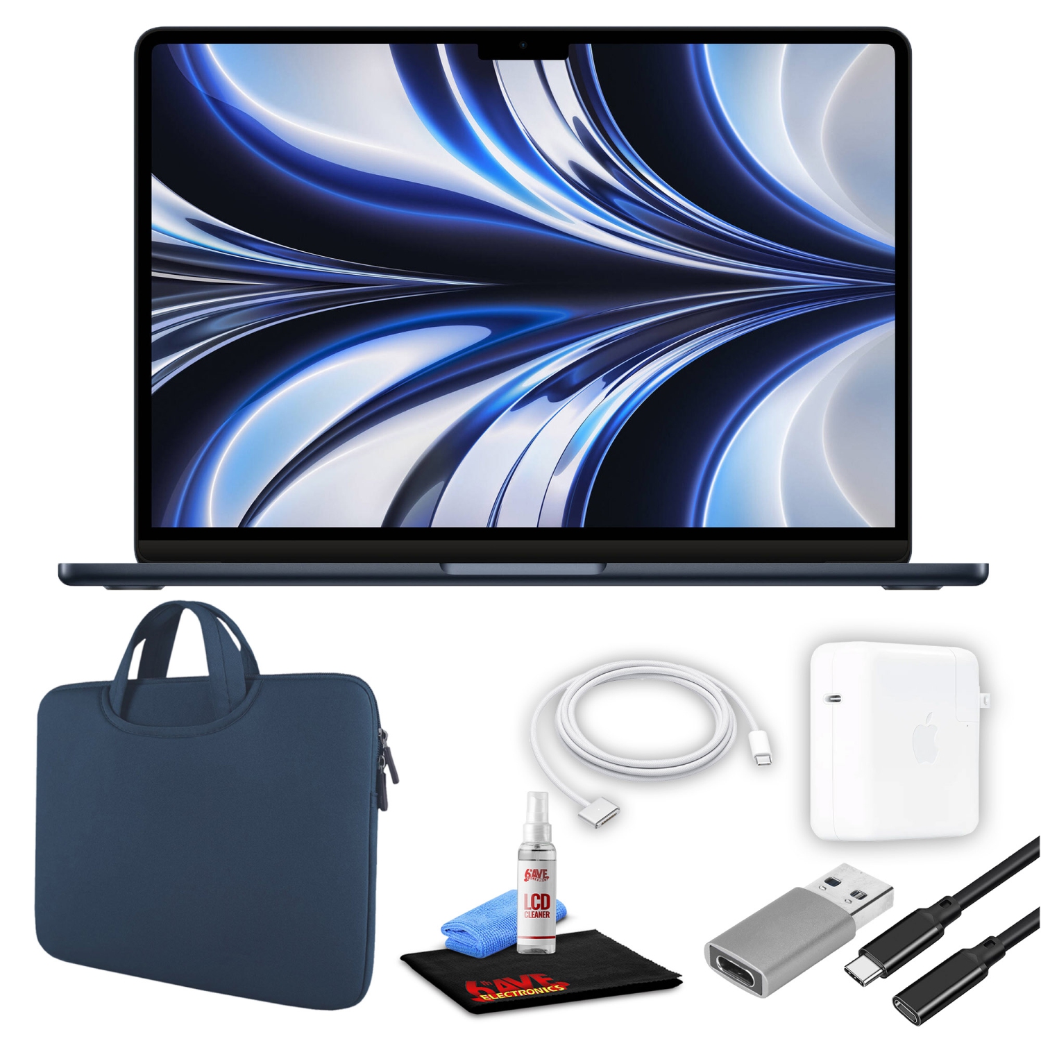 Apple MacBook Air 13" Laptop (M2, 2022, 256/512GB SSD, 4-Colors) + Blue Bundle