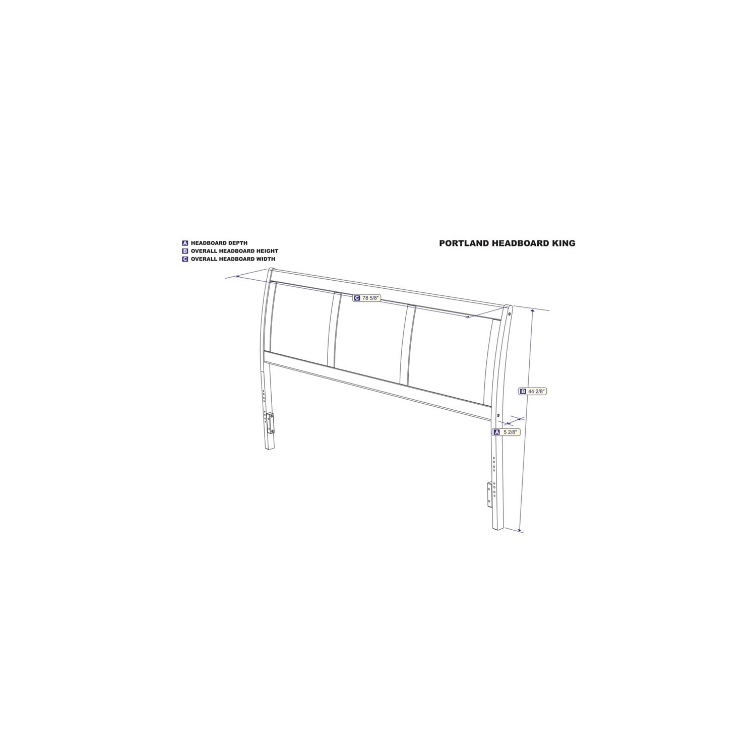 Leo & Lacey King Sleigh Headboard in Walnut