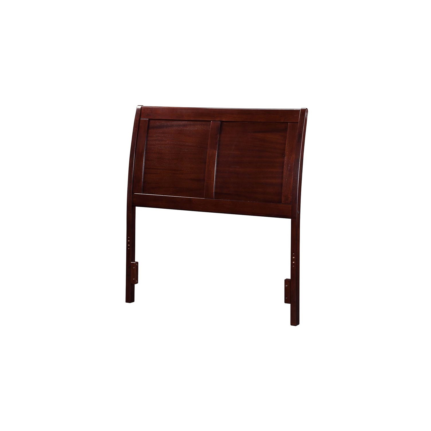 AFI Portland Twin Solid Wood Sleigh Headboard with Device Charger in Walnut