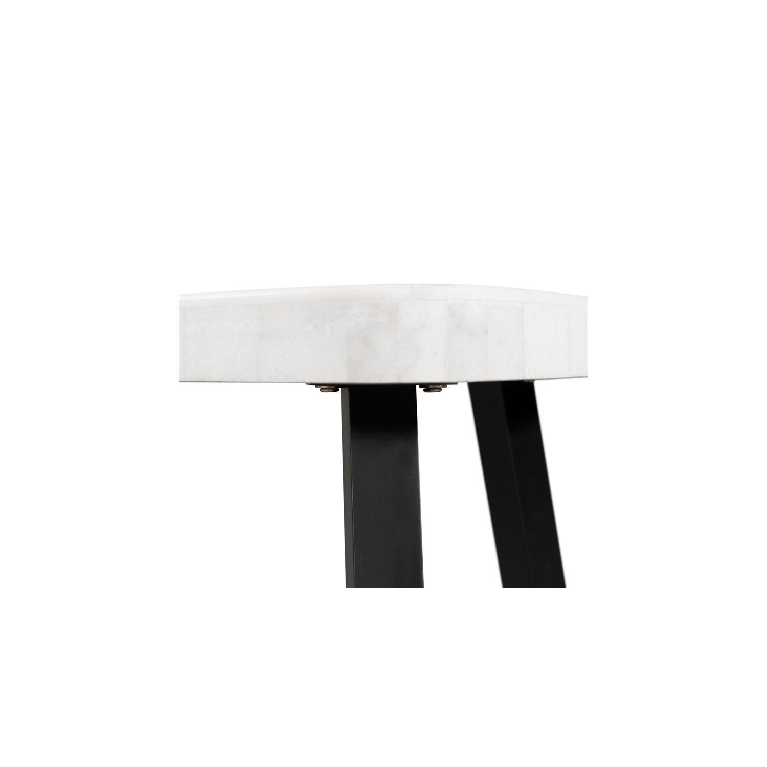 Bowery Hill Modern White Marble Top End Table in White Marble