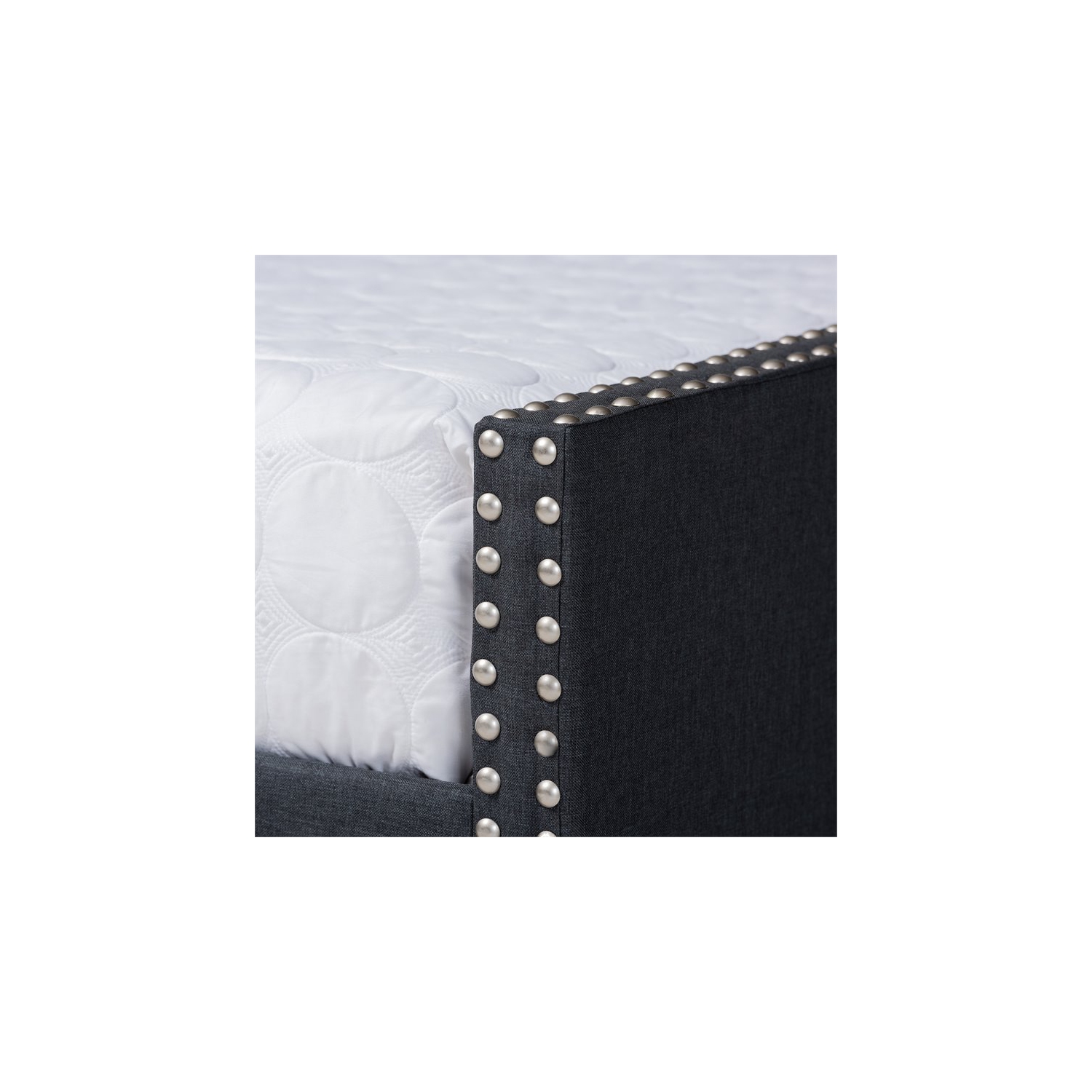 Bowery Hill Queen Size Dark Grey Upholstered Daybed with Trundle