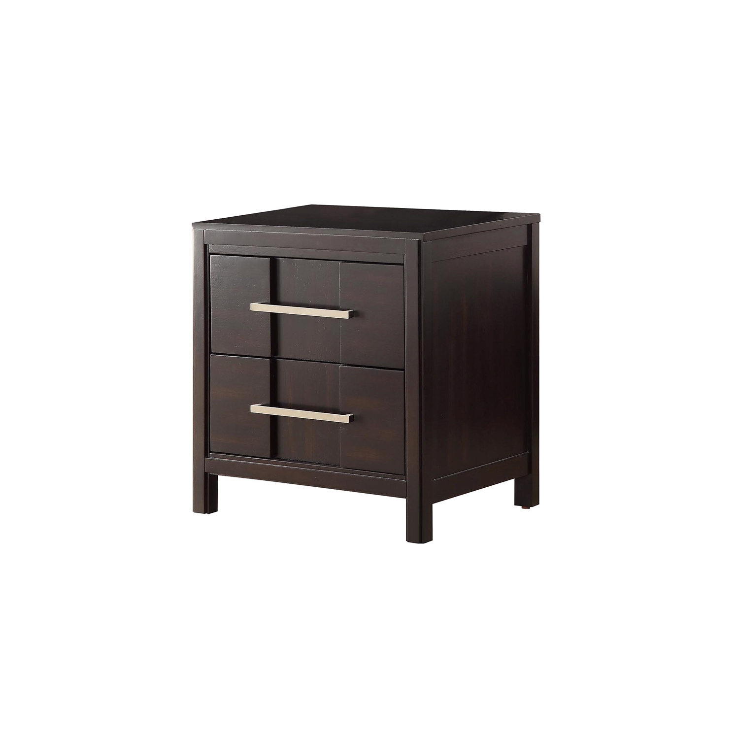 Furniture of America Vela Solid Wood 2-Drawer Nightstand in Espresso