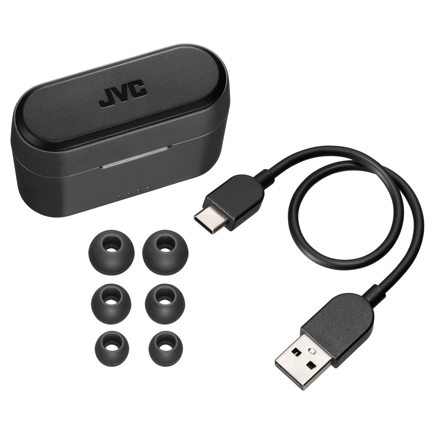 JVC HA-A9T-B - Écouteurs Intra-Auriculaires Sans-Fil, Bluetooth 5.1 avec Boitier de Recharge et Capteur Tactile, Noir