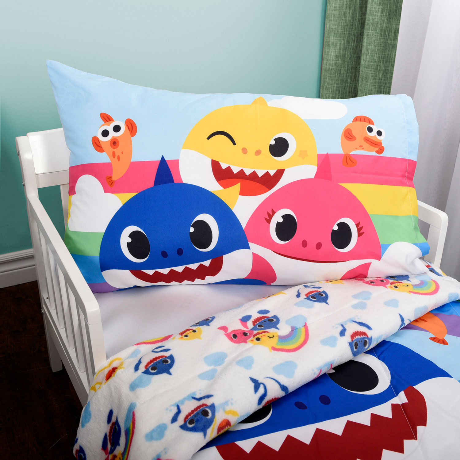 Ensemble literie 2 pièces Nickelodeon Baby Shark pour enfants - Multicolore