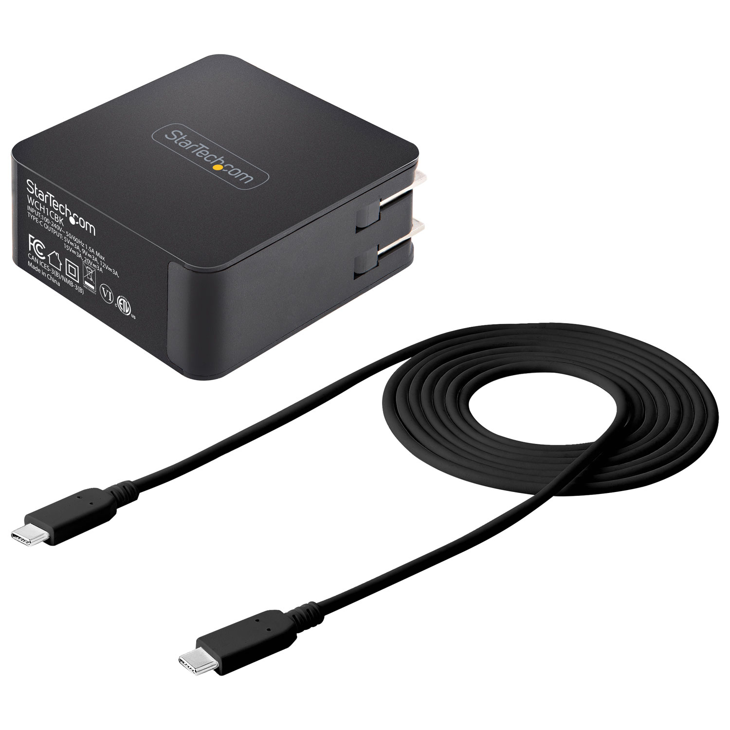 StarTech 60W USB-C Wall Charger - Black
