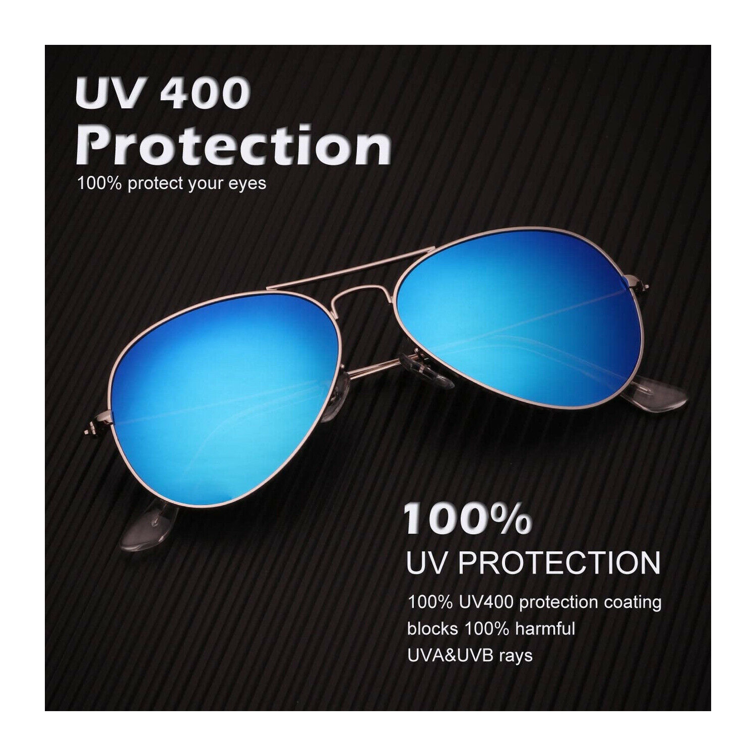 Lunettes de soleil Aviator classiques polarisées UV 400 avec cadre et étui en métal