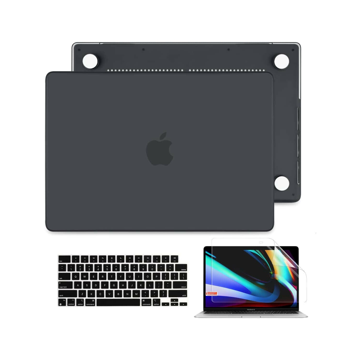 For 2021 MacBook Pro 14" / 16" (M1 Pro / Max) BLACK Shell Case+ KB Skin+ HD Film