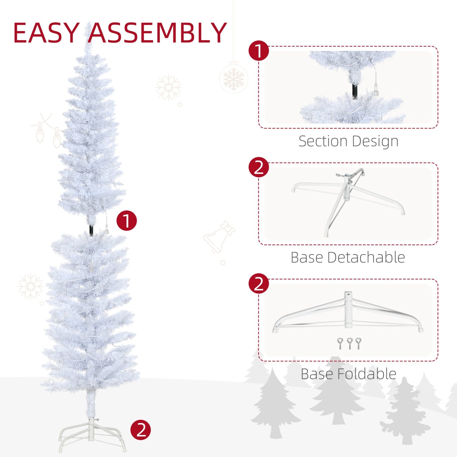 6&nbsp;pi de HOMCOM. Grand arbre de Noël artificiel illuminé, décoration des Fêtes avec 395 branches réalistes, 100 lumières LED, base en métal