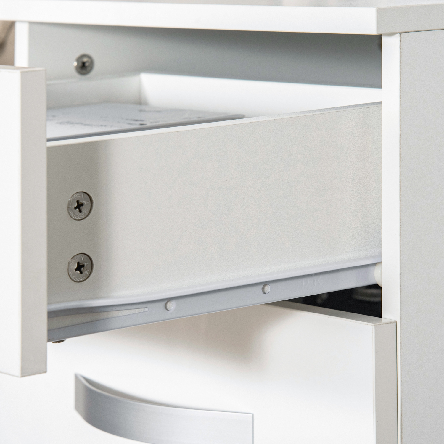 HOMCOM Modern Nightstand Set of 2, Bedside Tables with 3 High Gloss Drawers for Bedroom, White