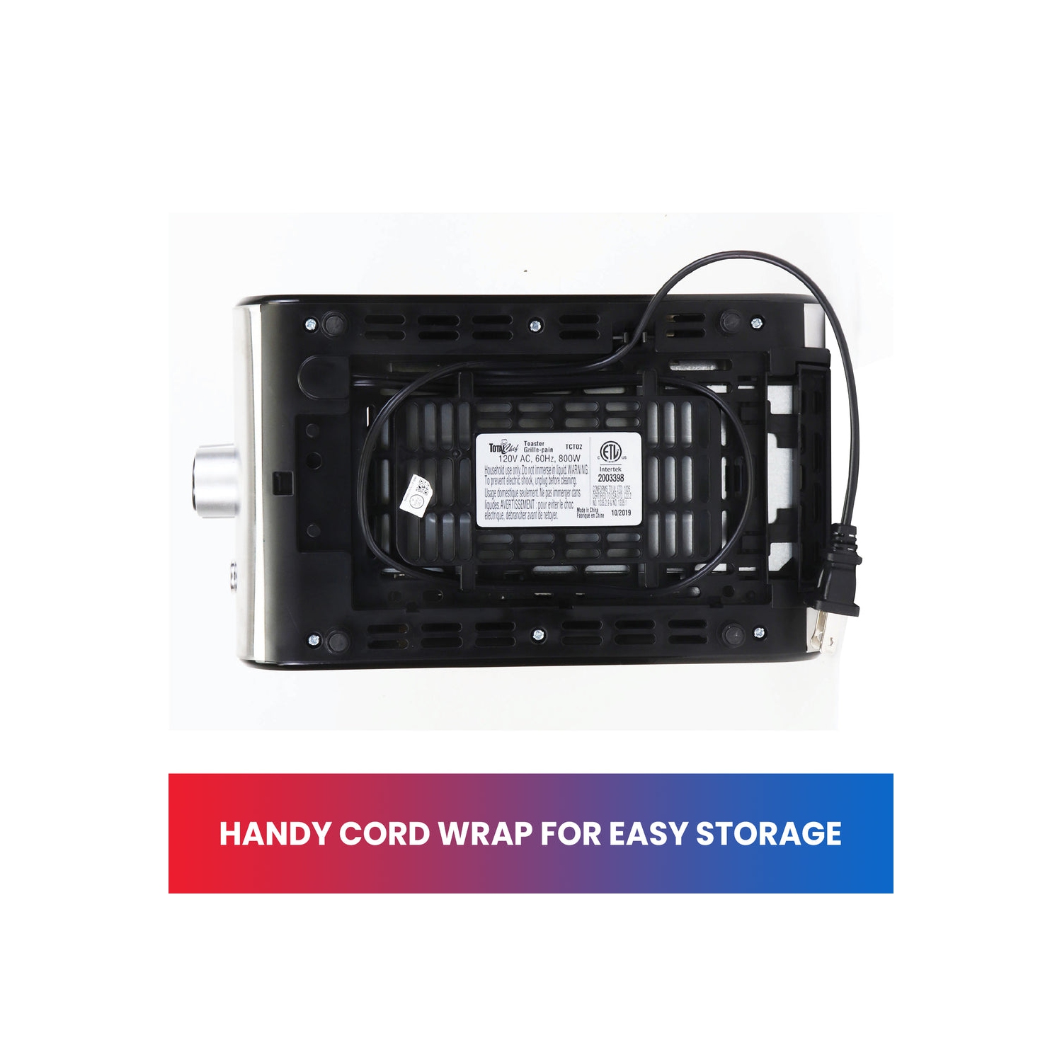 Grille-pain 2 tranches à fentes larges Total chef avec 7 réglages de brunissement, acier inoxydable, décongélation et réchauffage, ramasse-miettes