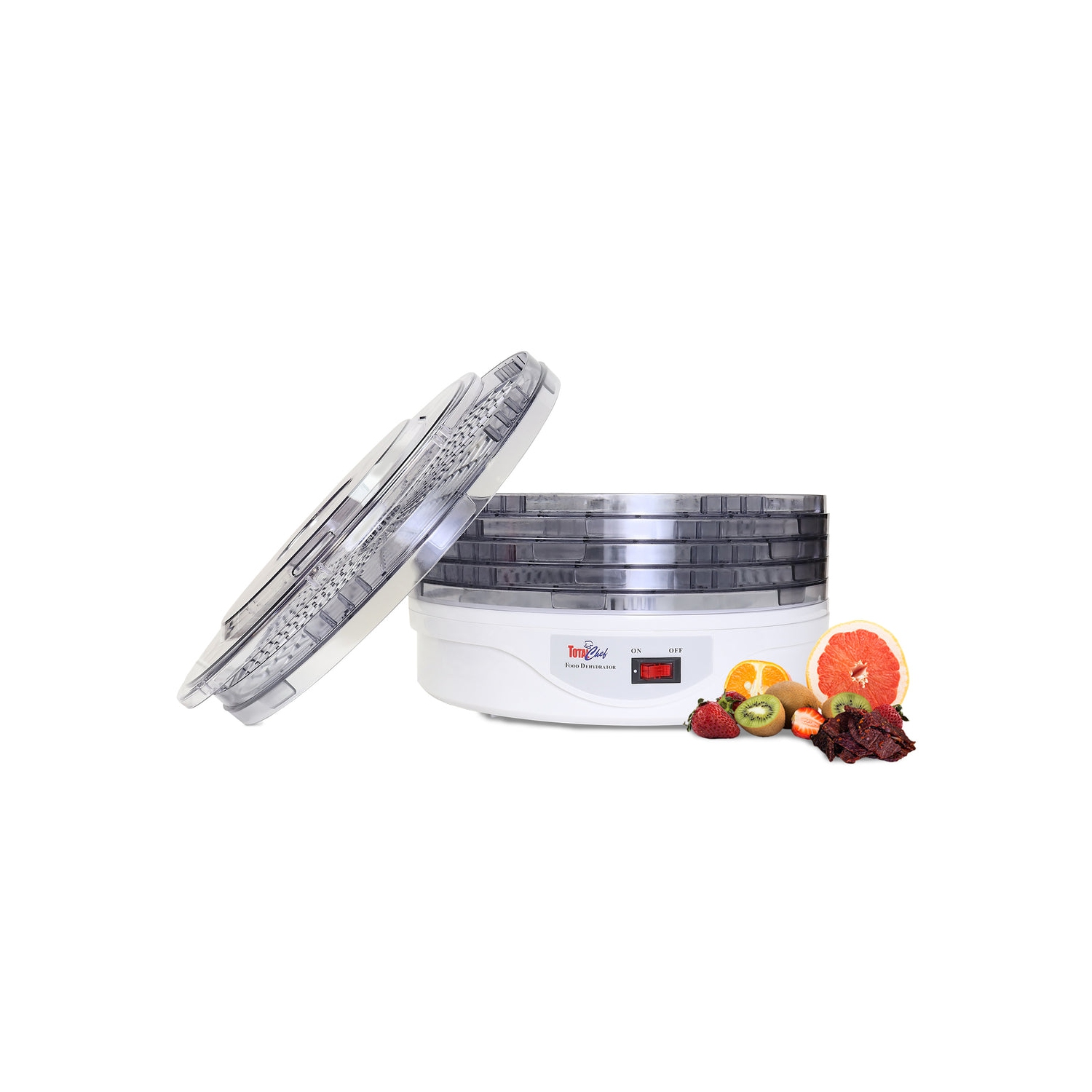 Déshydrateur de comptoir Total chef, 5 plateaux, conception supérieure Air Flow, pour collations aux fruits, charqui, viande, légumes, Herbes,