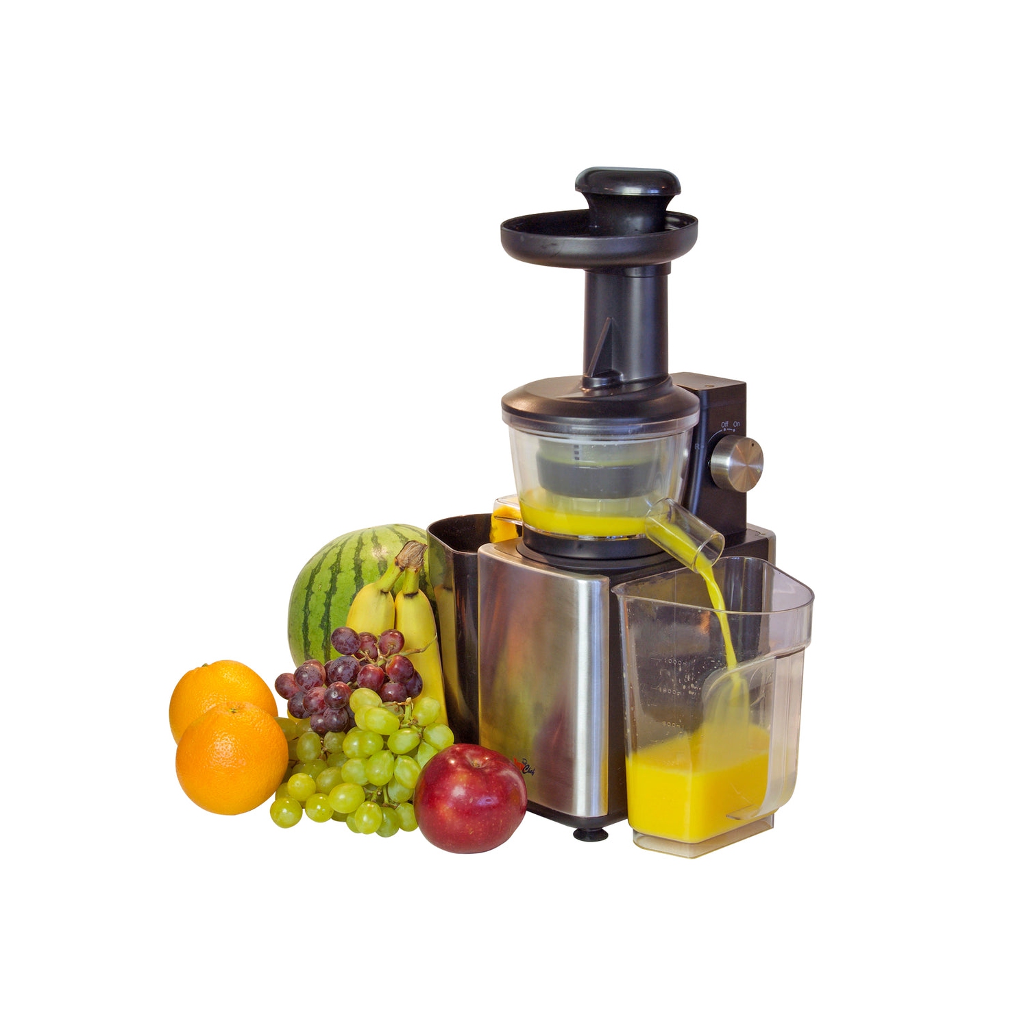 Total Chef Slow Juicer, Cold Press Juicing Machine for High Quality Nutrient-Dense Juice, Powerful Masticating Juice Extractor for Leafy Greens, Herbs, Wheatgrass, Fruits