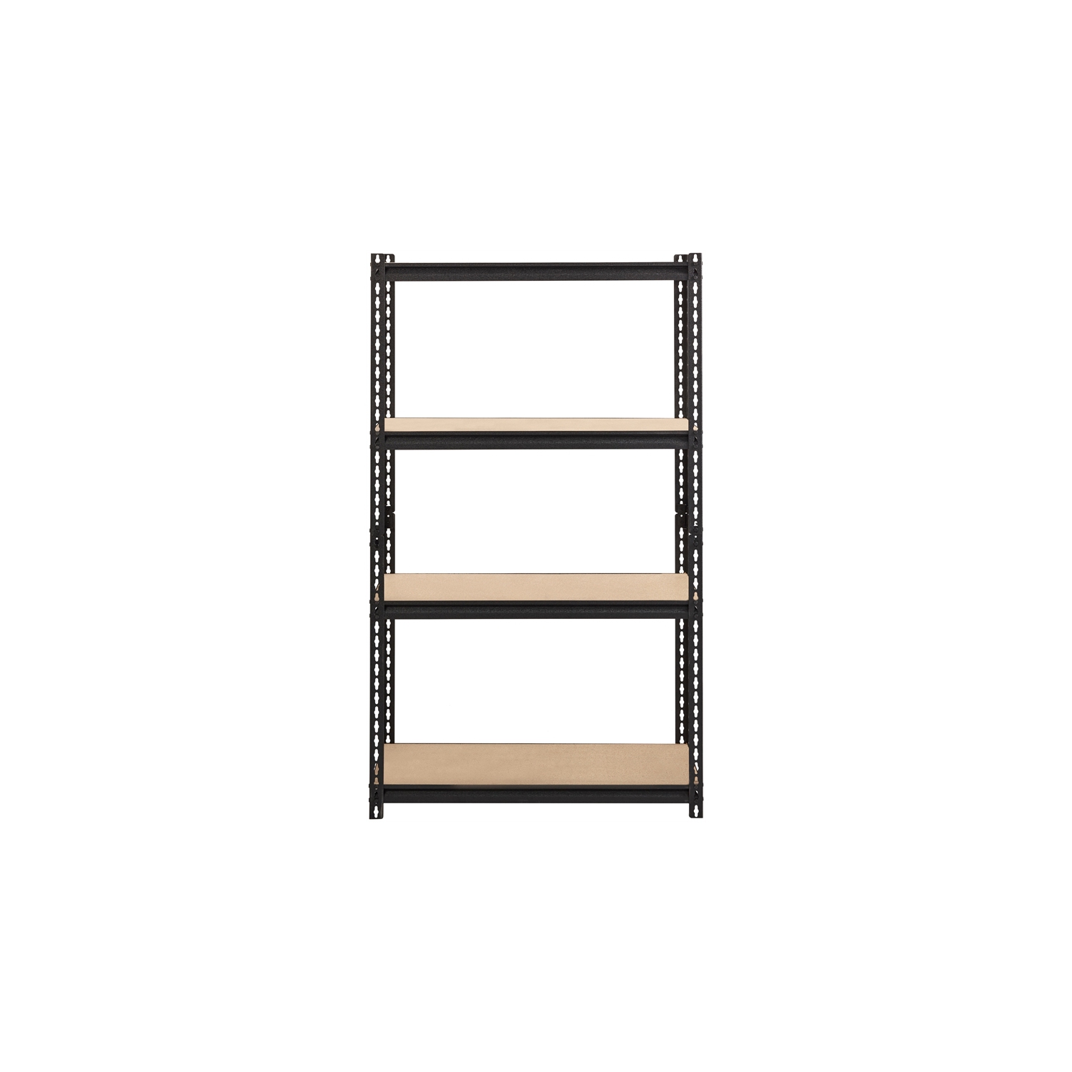 Pemberly Row Riveted Metal Shelving 4-Shelf Unit 18D x 36W x 60H in Black