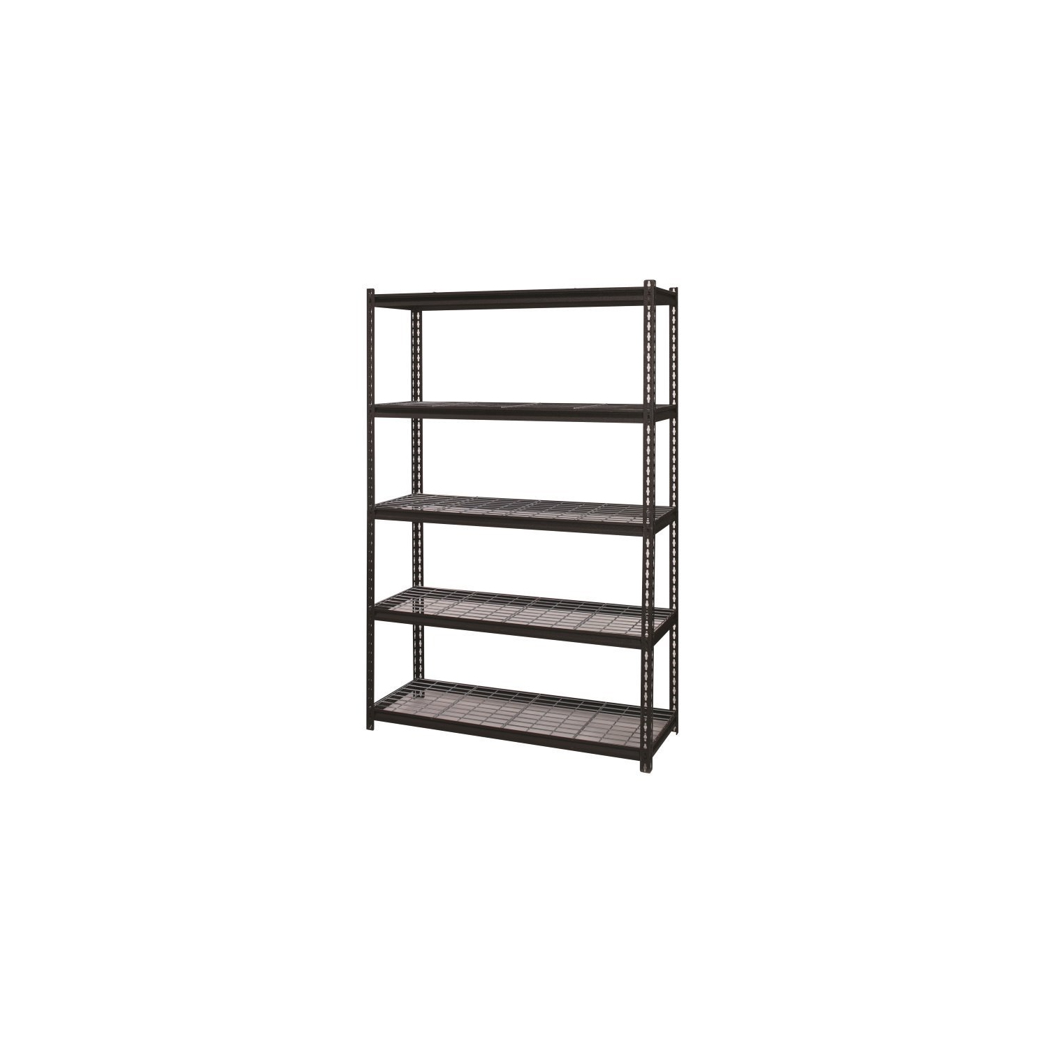 Étagère métallique rivetée en rangée Pemberly à 5 tablettes 18 x 48 x 72 po H. en noir