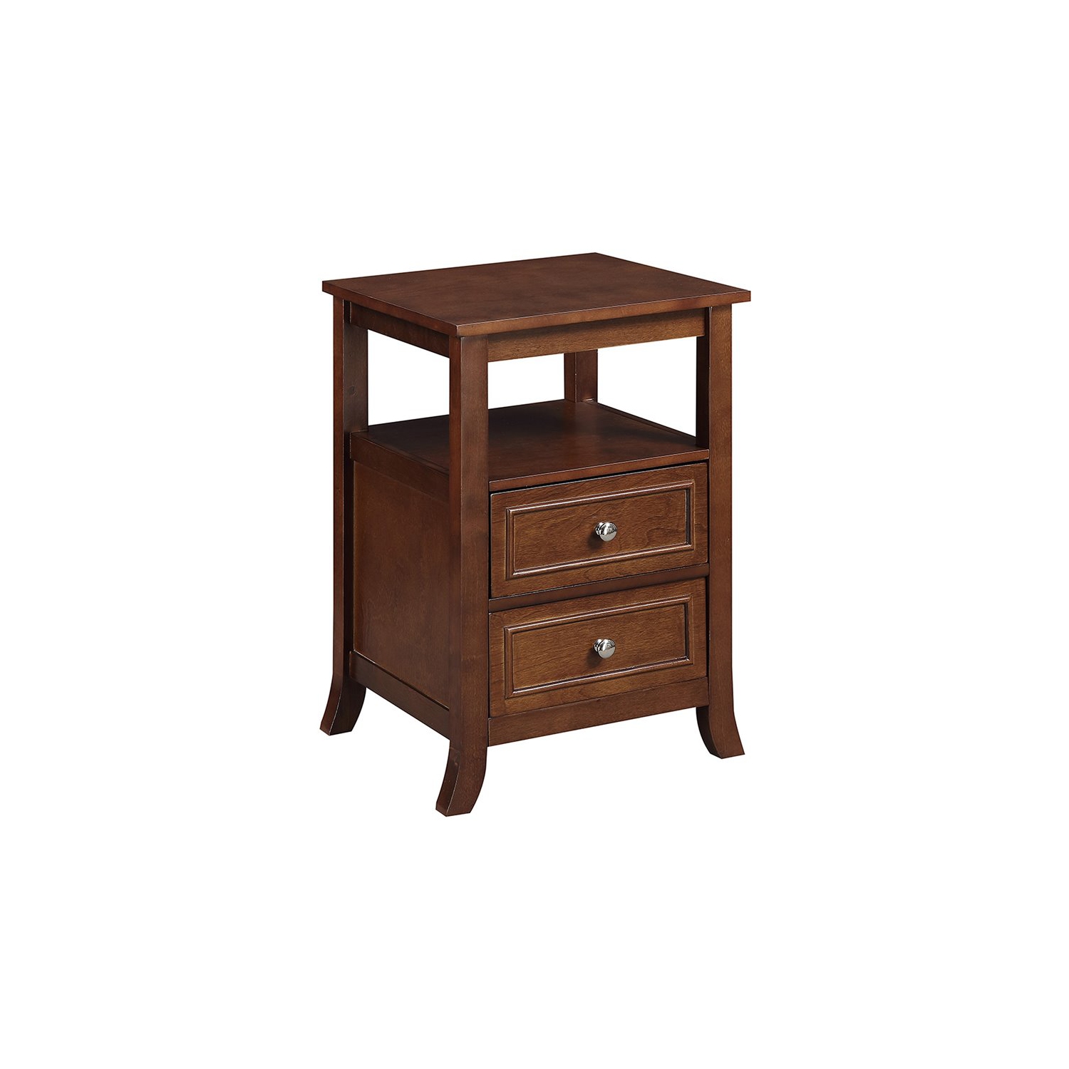 Convenience Concepts Melbourne Two-Drawer End Table in Espresso Wood Finish