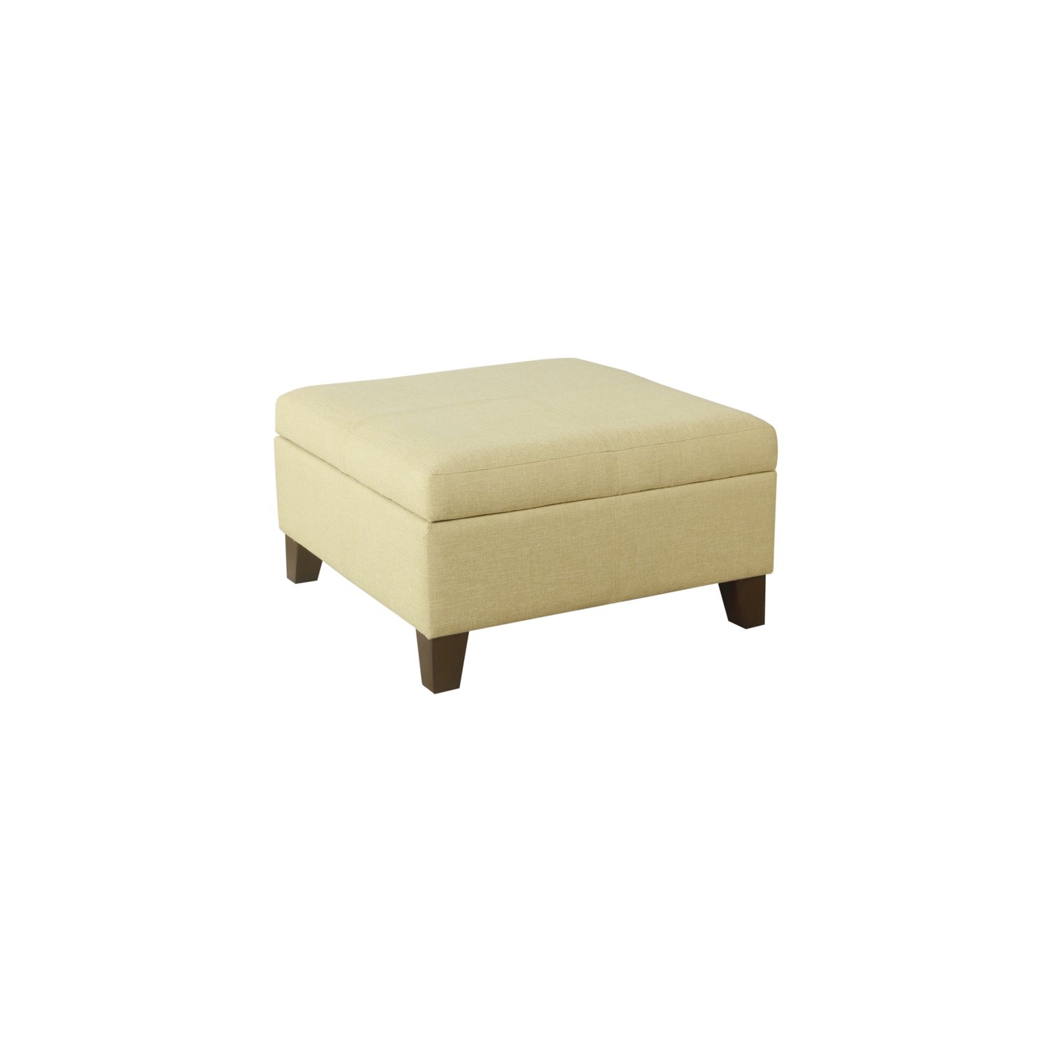HomePop Luxury Transitional Fabric Storage Ottoman in Tan Finish