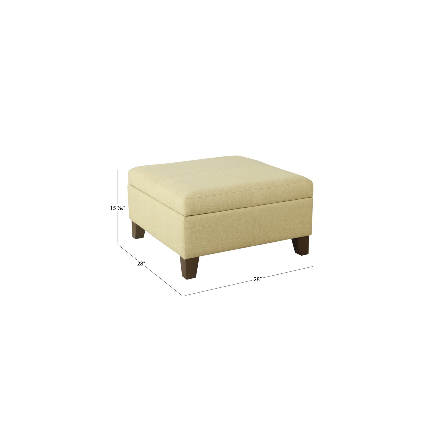 HomePop Luxury Transitional Fabric Storage Ottoman in Tan Finish