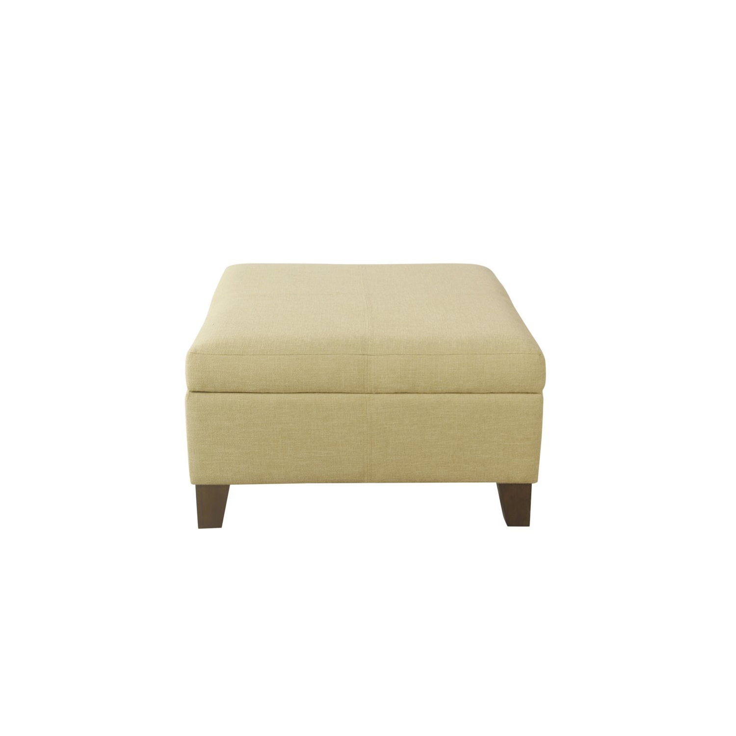 HomePop Luxury Transitional Fabric Storage Ottoman in Tan Finish